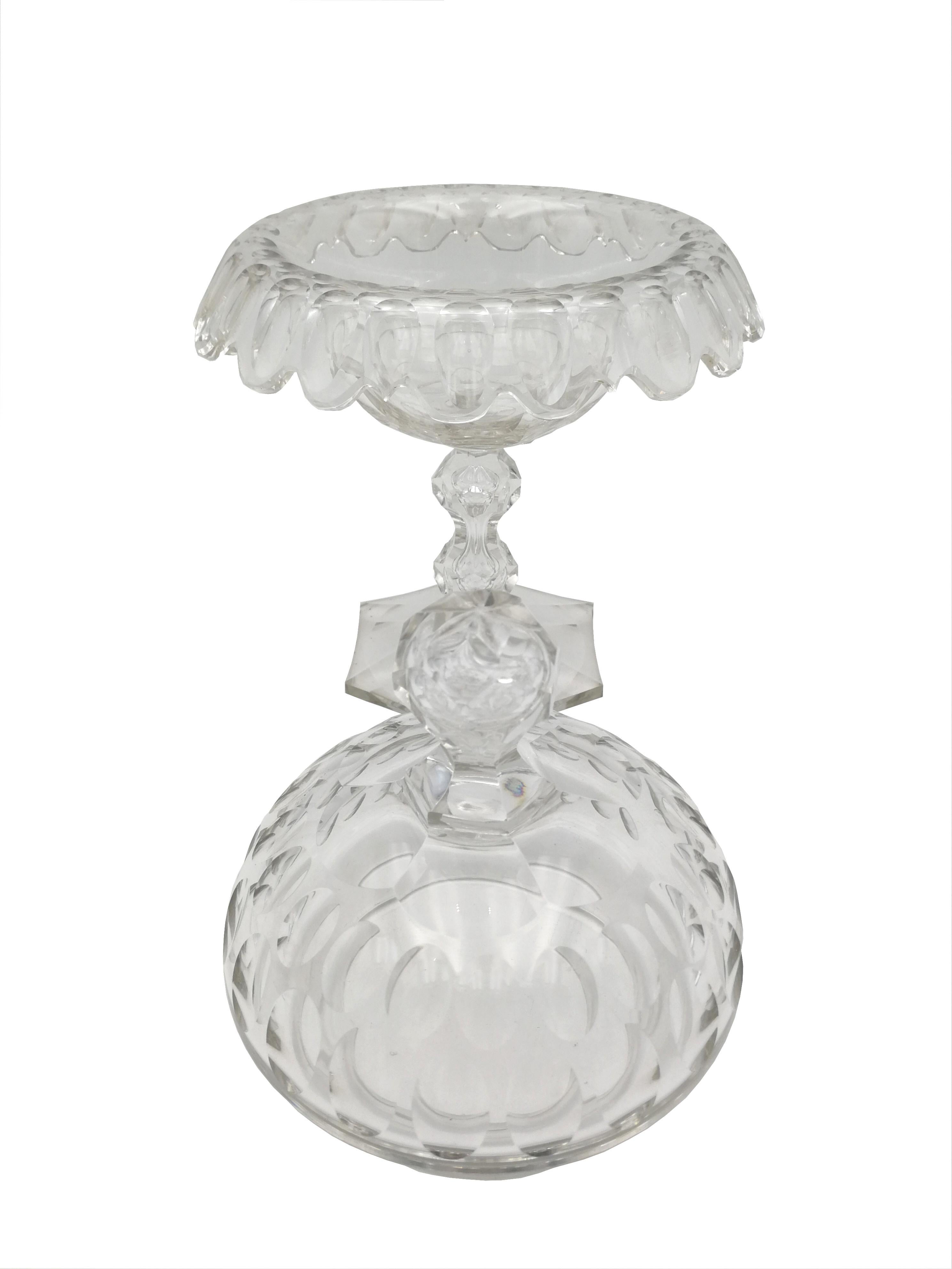 Pair of Val Saint Lambert Crystal Bombonieres 3