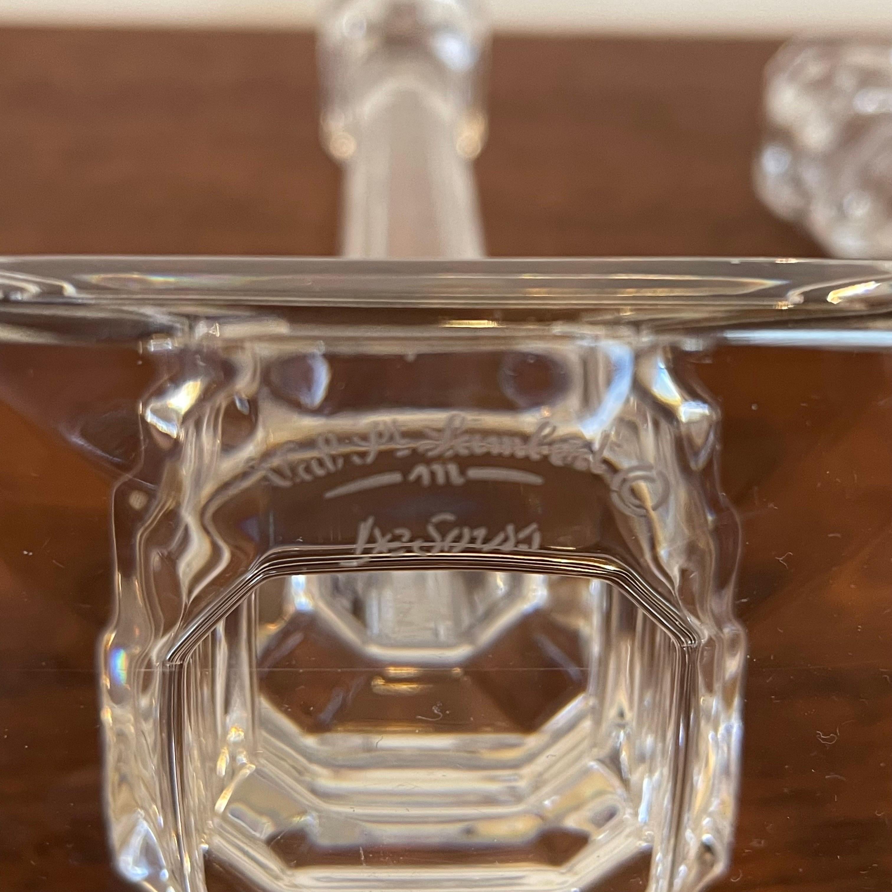 Pair of Val Saint Lambert Crystal Candle Stick Holders for Tiffany & Co. In Good Condition In Bedford Hills, NY