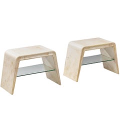 Valzania Tavolino o letto Art Deco italiano in pergamena