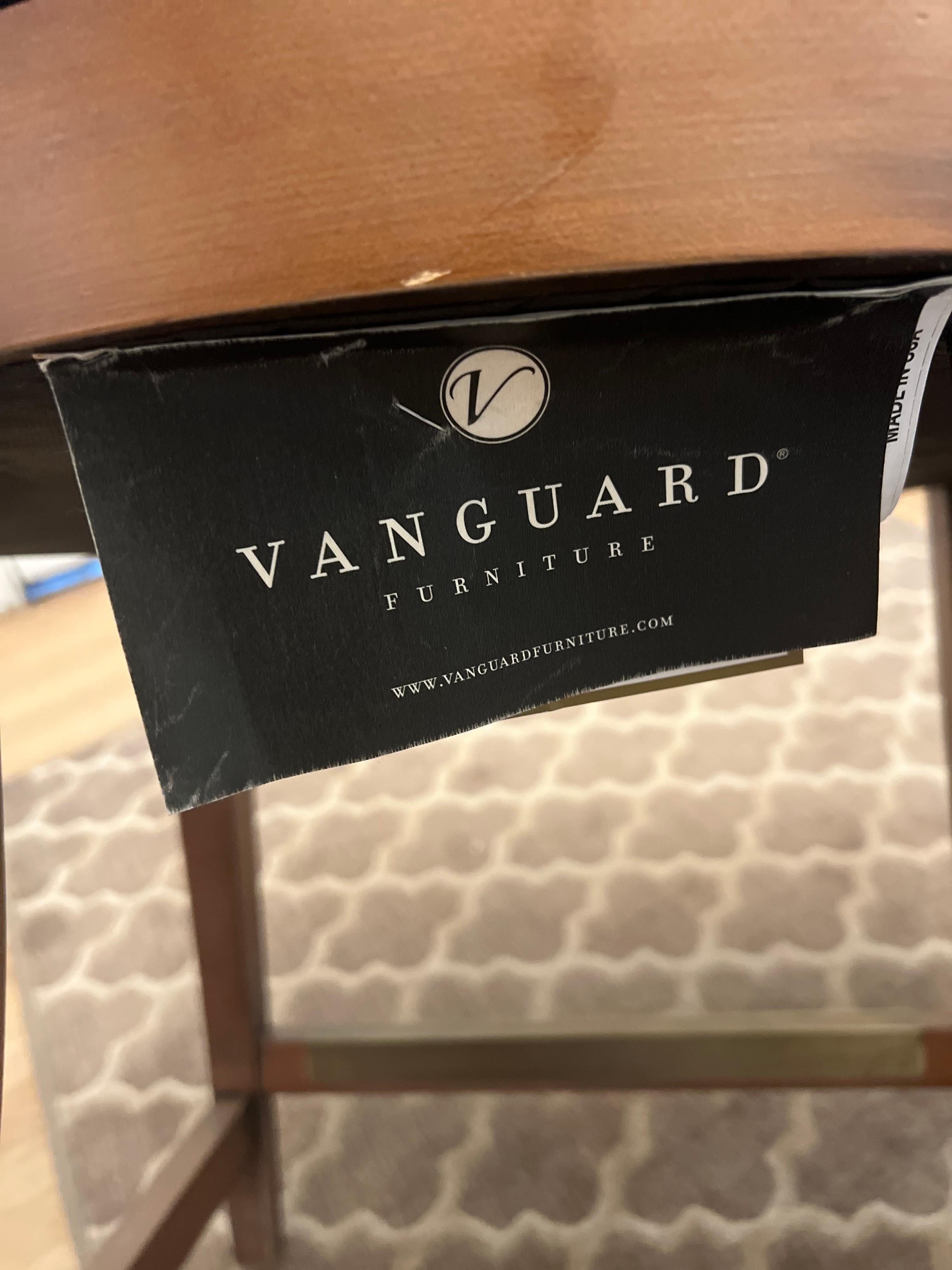 Pair of Vanguard Calloway Upholstered Swivel Counter Stools For Sale 17