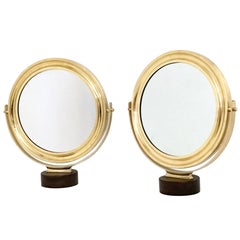 Pair of Vanity Mirrors by Sergio Mazza with a Brass Frame, Italy, 1960s