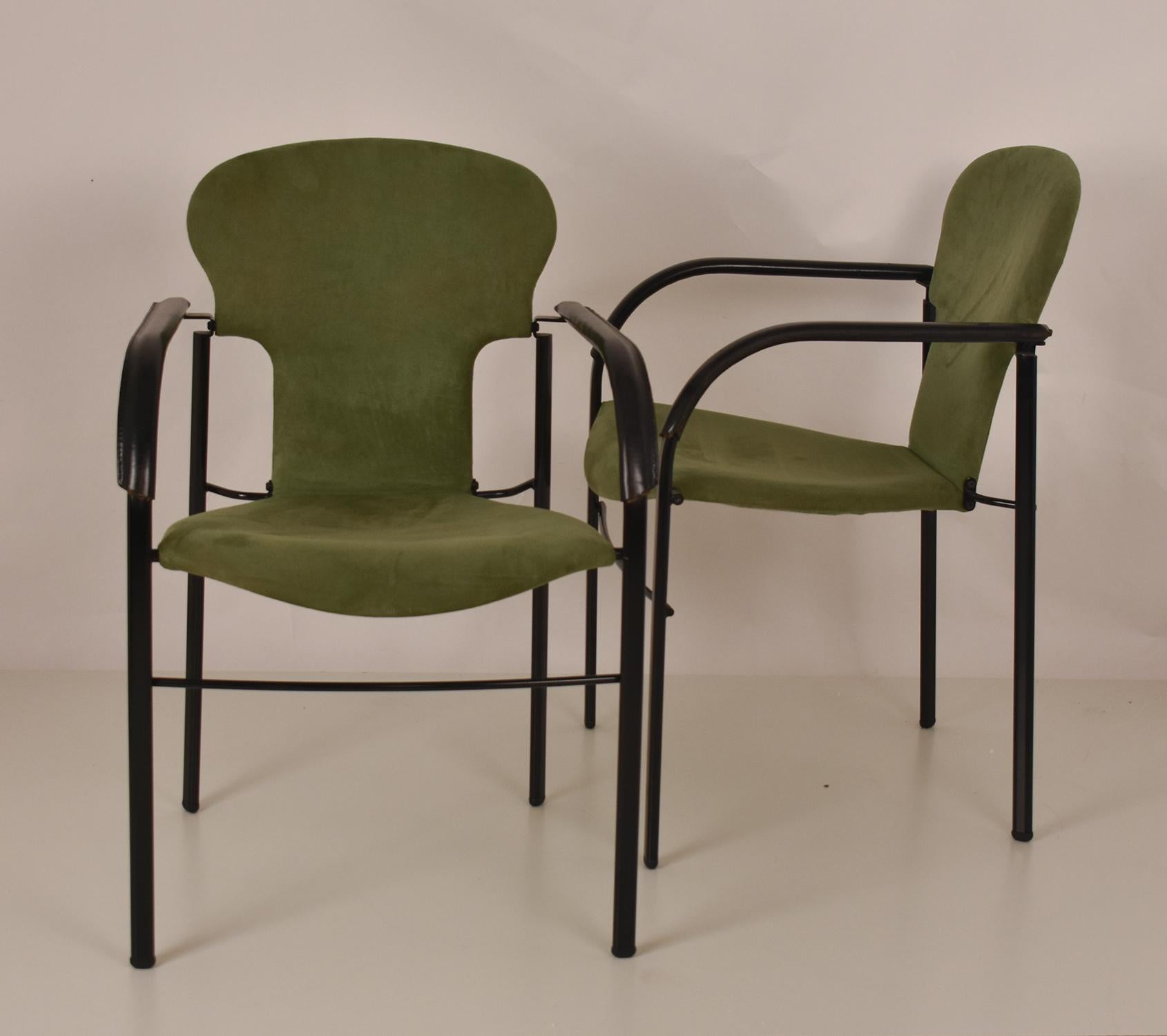 Modern Pair of Varius Green Armchair  Designed by Oscar Tusquets in 1983. Spain