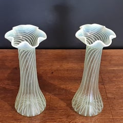 Pair of Vaseline glass Vases