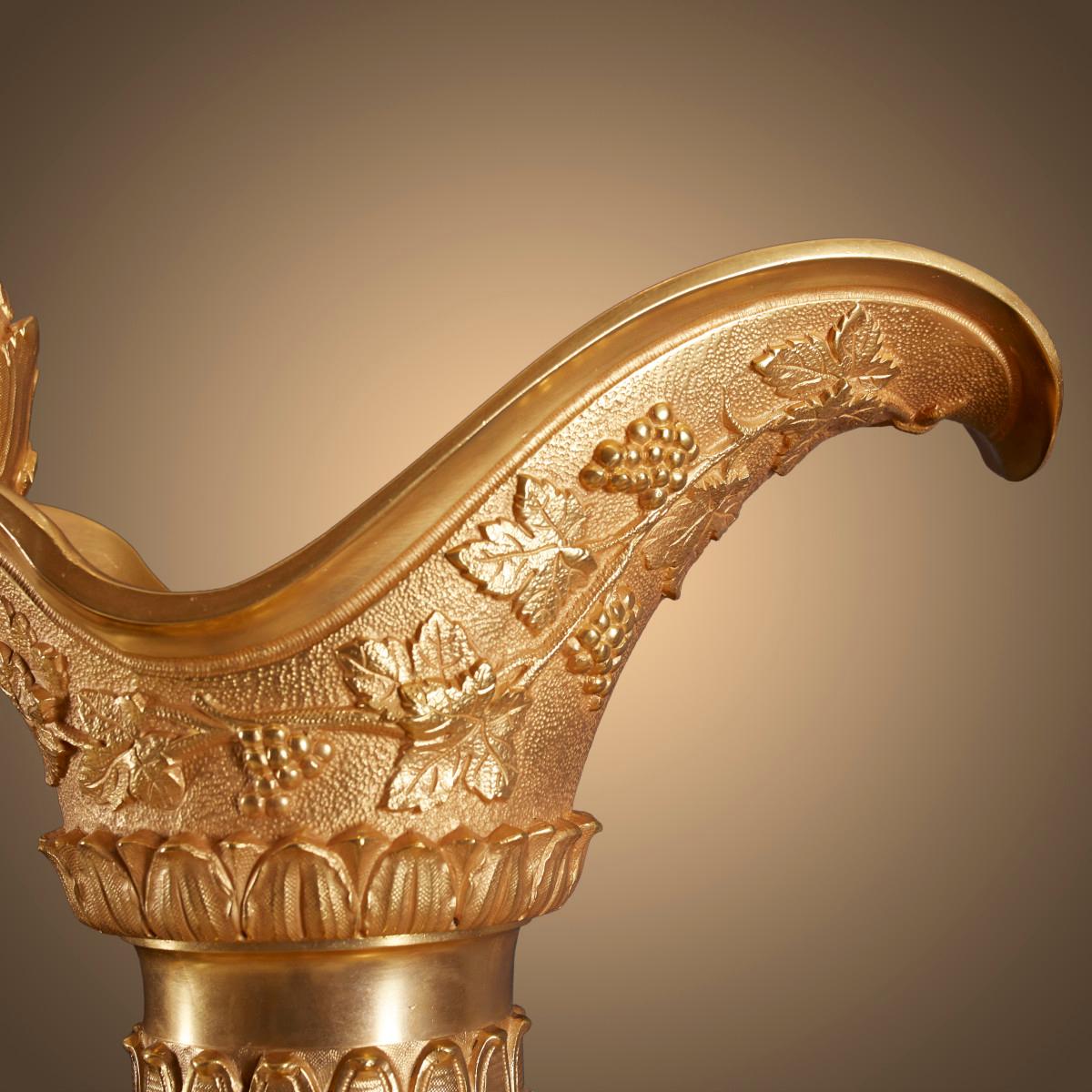 Gold Plate Pair of Vases 19th Century Century Louis XVI