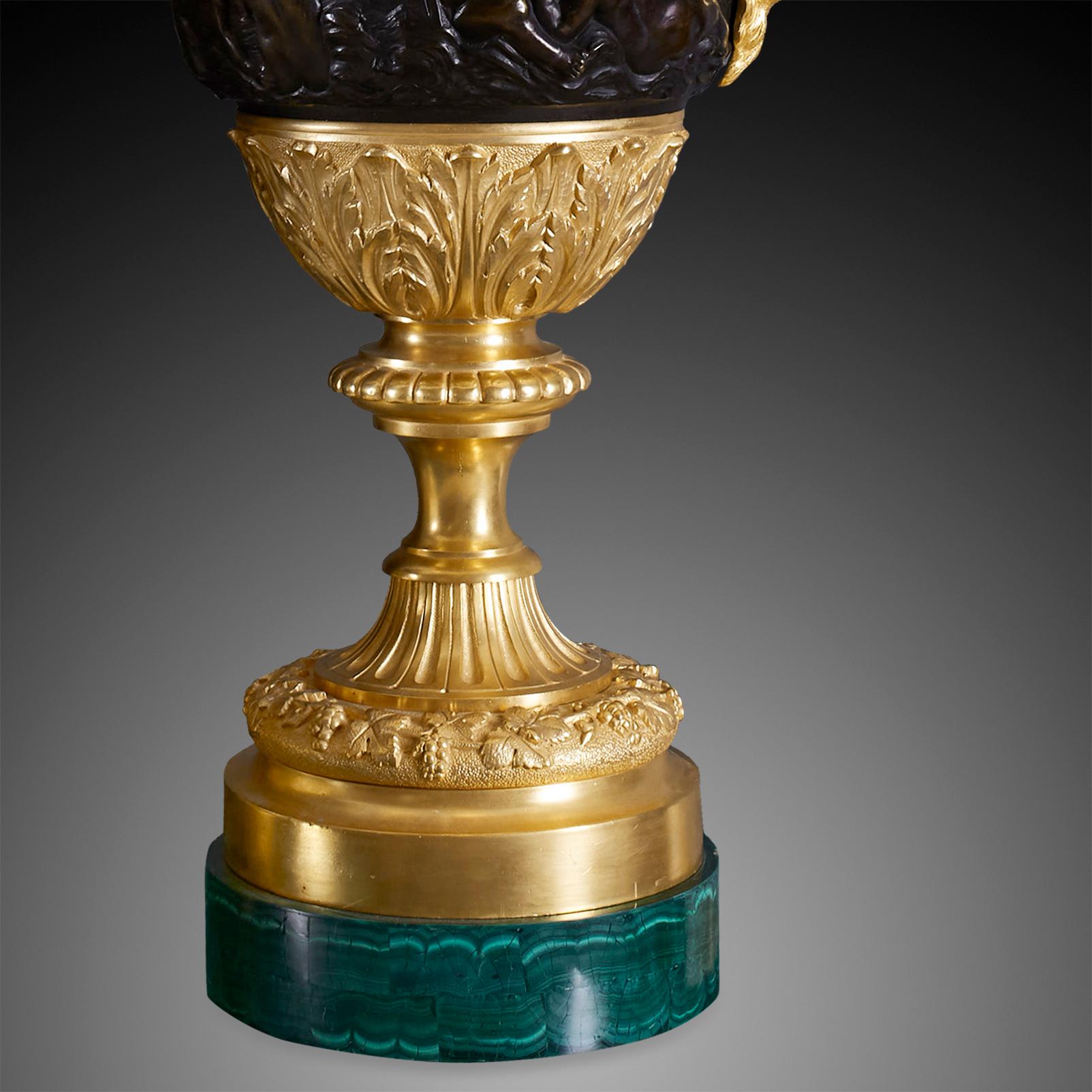 Bronze Pair of Vases 19th Century Louis XVI For Sale