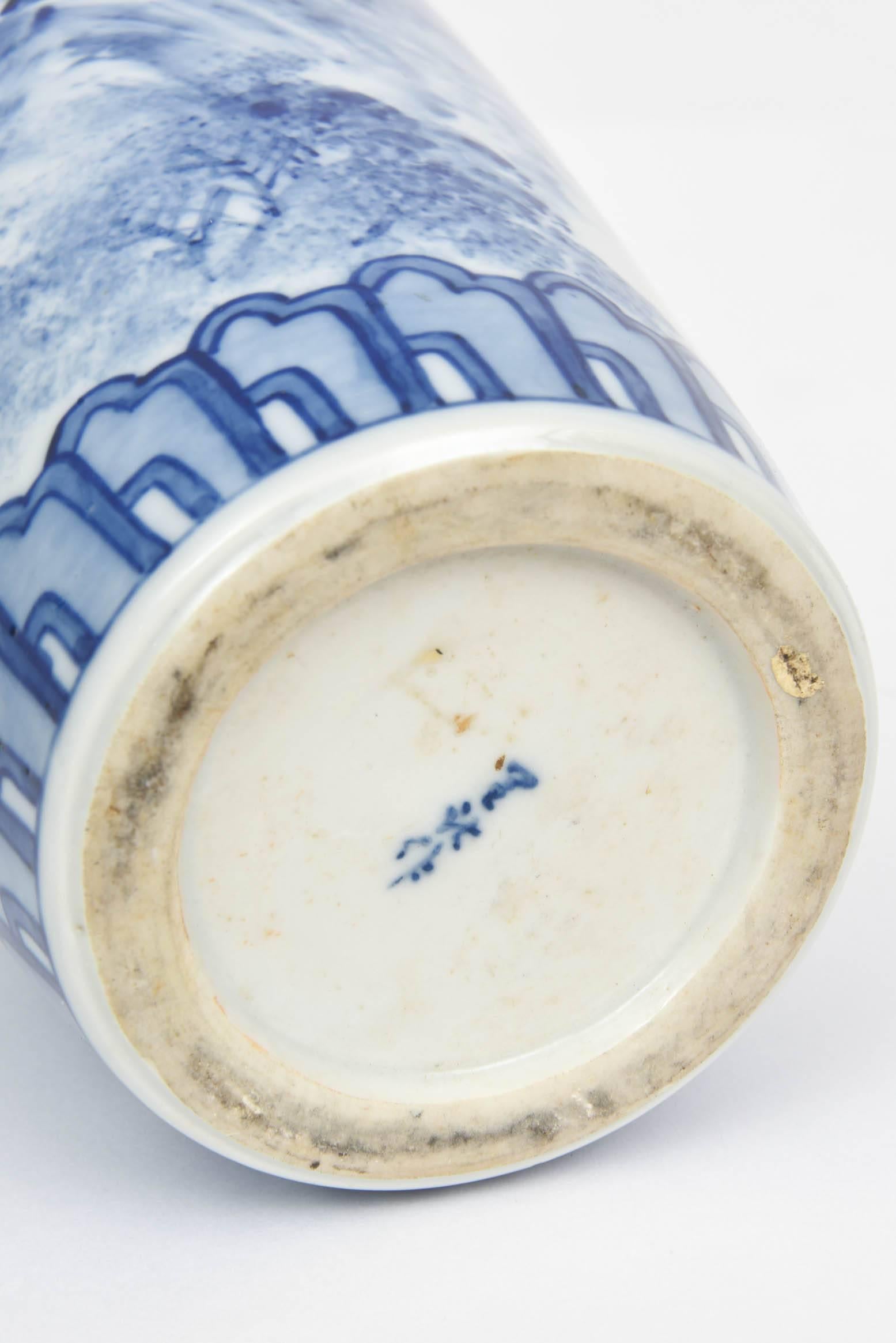 antique blue and white pottery