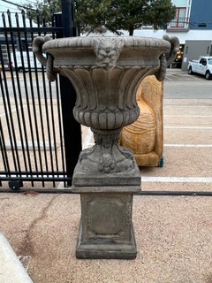Pair of Vases Aux Anses Vases on Plinths from France