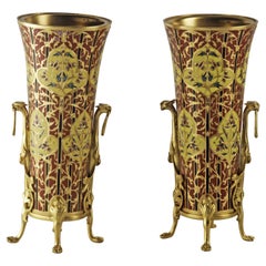 Paire de vases fonderie Barbediene France Napoléon III