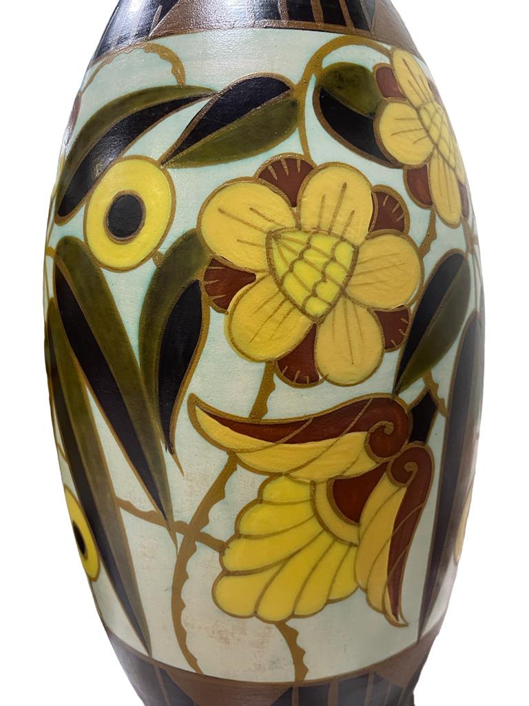 Belge Paire de vases de Boch Freres Keramis d'après Charles Catteau. en vente