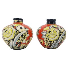 Pair of vases by Charles Catteau for Boch Freres Keramis Belgium D1926