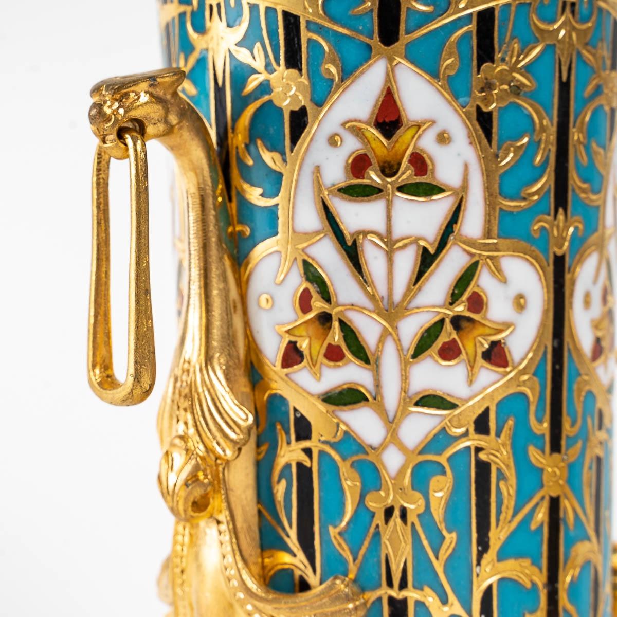 Gilt Pair of Vases by Ferdinand Barbedienne, Napoleon III period