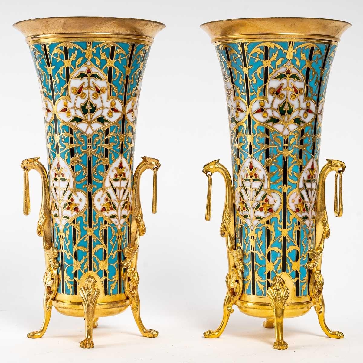19th Century Pair of Vases by Ferdinand Barbedienne, Napoleon III period