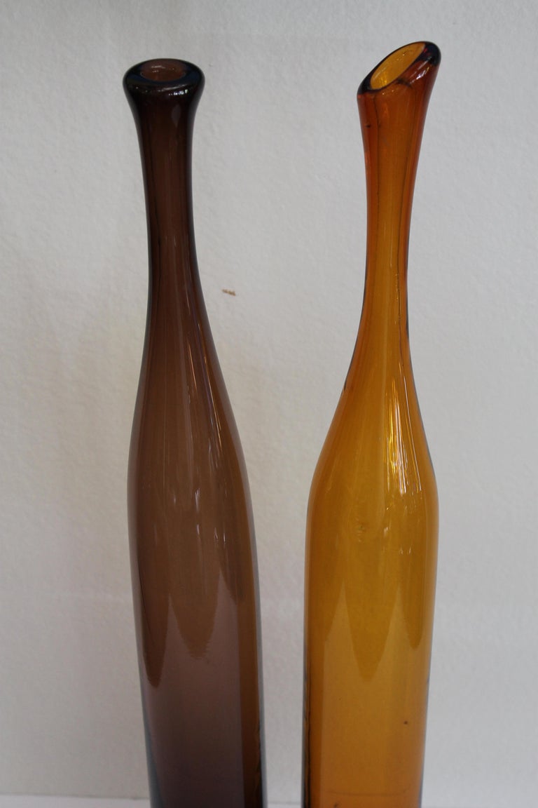 Pair of Vases by Joel Myers, Model No. 6427 for Blenko at 1stDibs