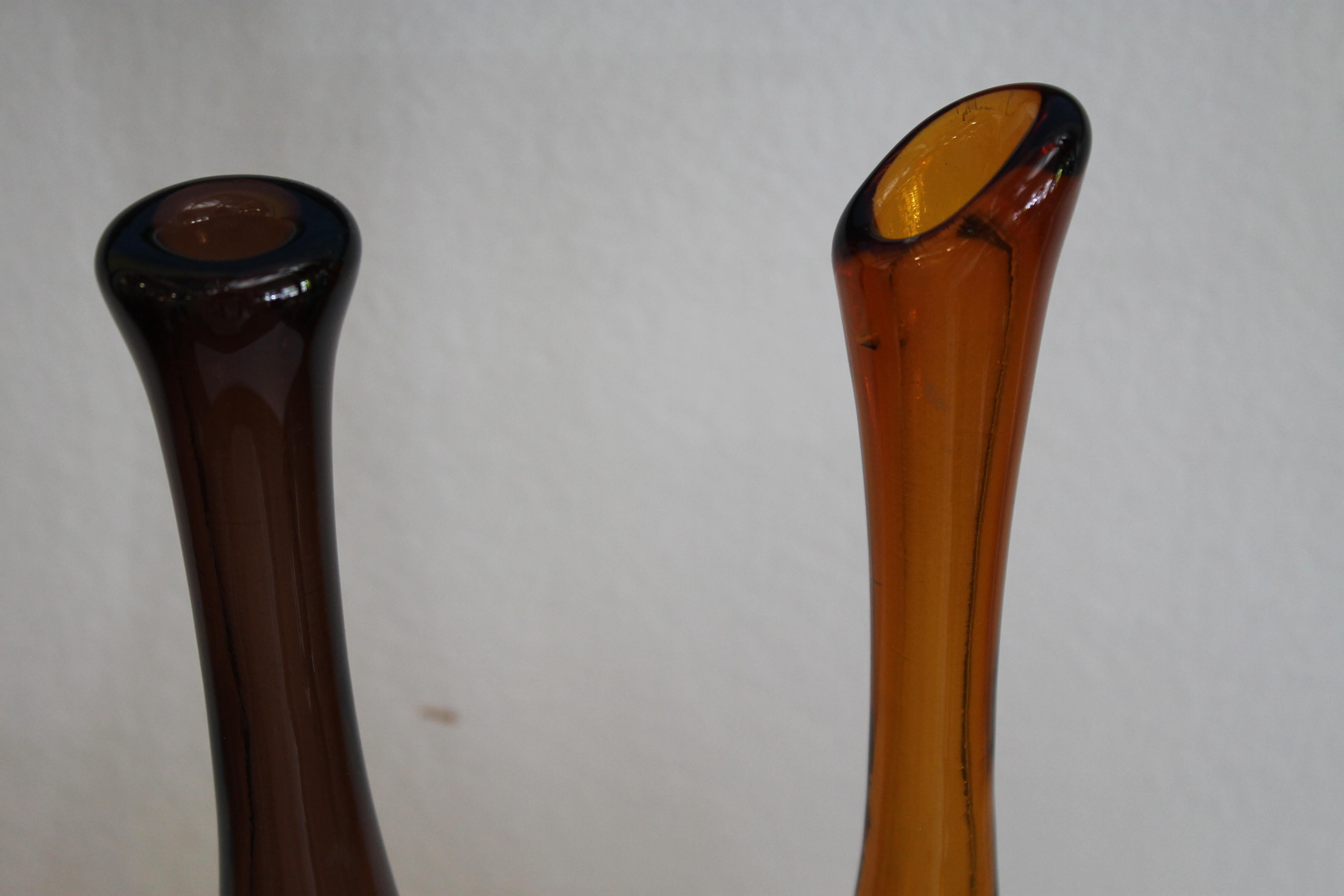 Mid-Century Modern Pair of Vases by Joel Myers, Model No. 6427 for Blenko