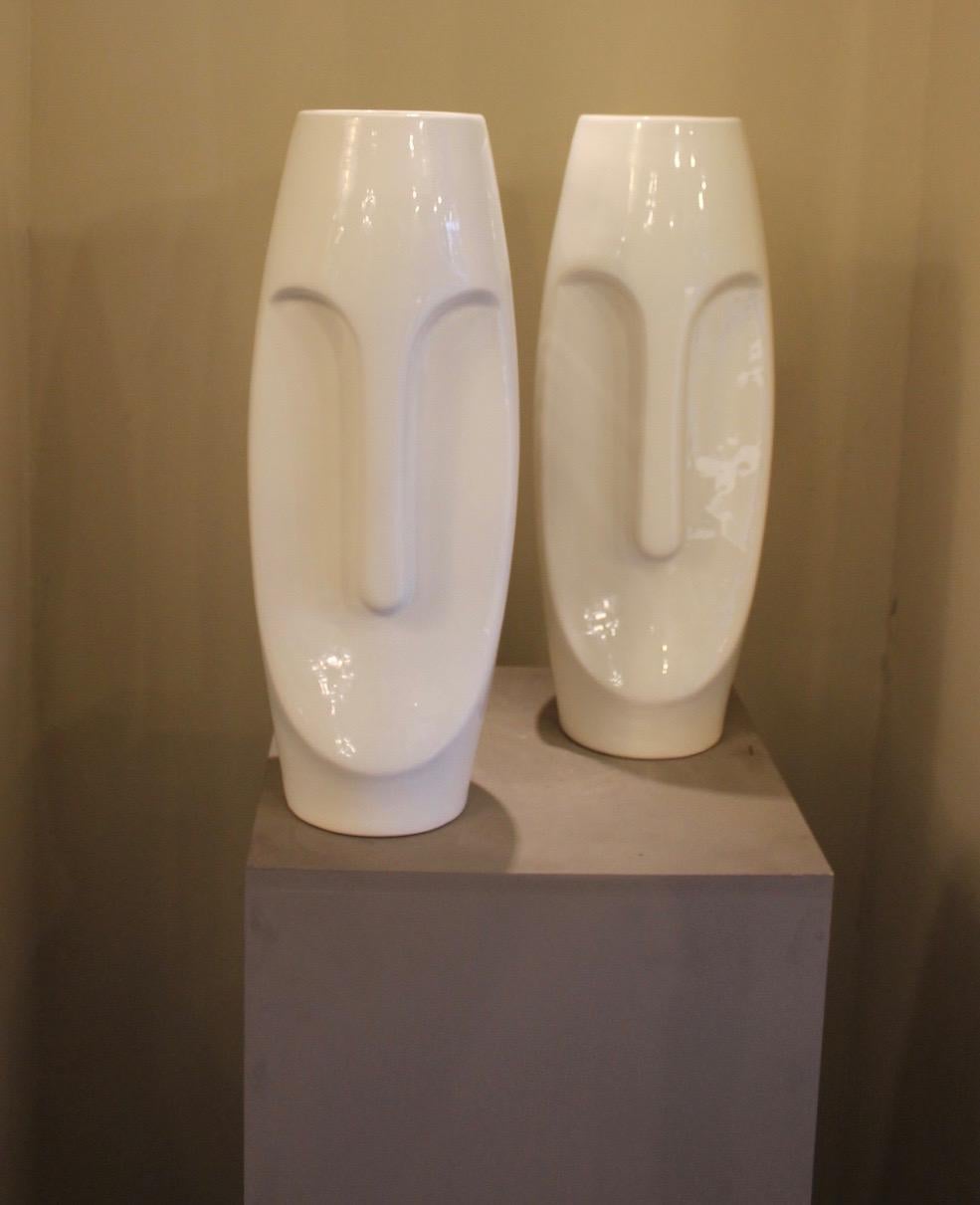 Aesthetic Movement Pair of Vases, Ceramic, Modigliani Style