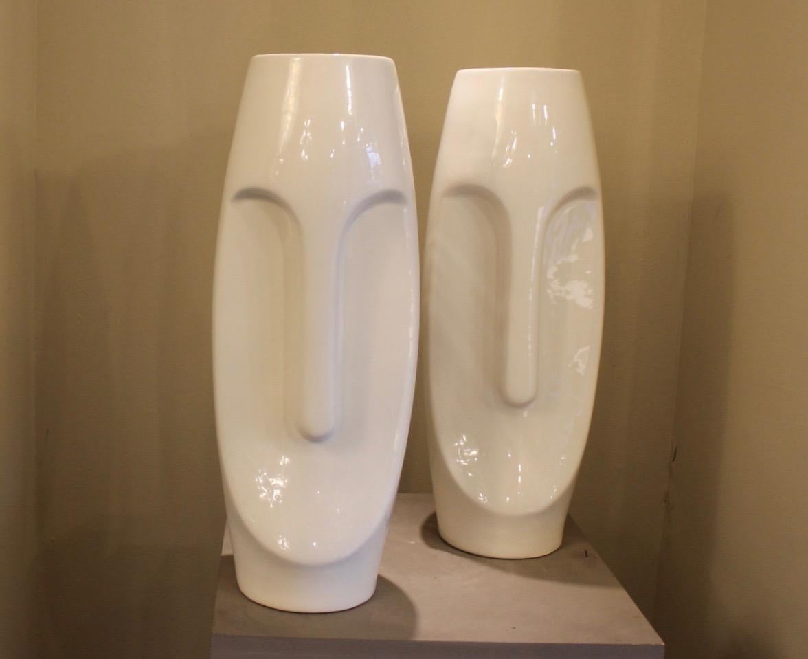 Pair of Vases, Ceramic, Modigliani Style In Excellent Condition In Nice, FR
