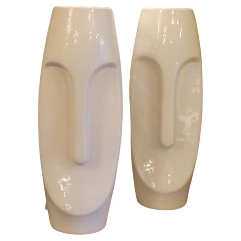 Pair of Vases, Ceramic, Modigliani Style