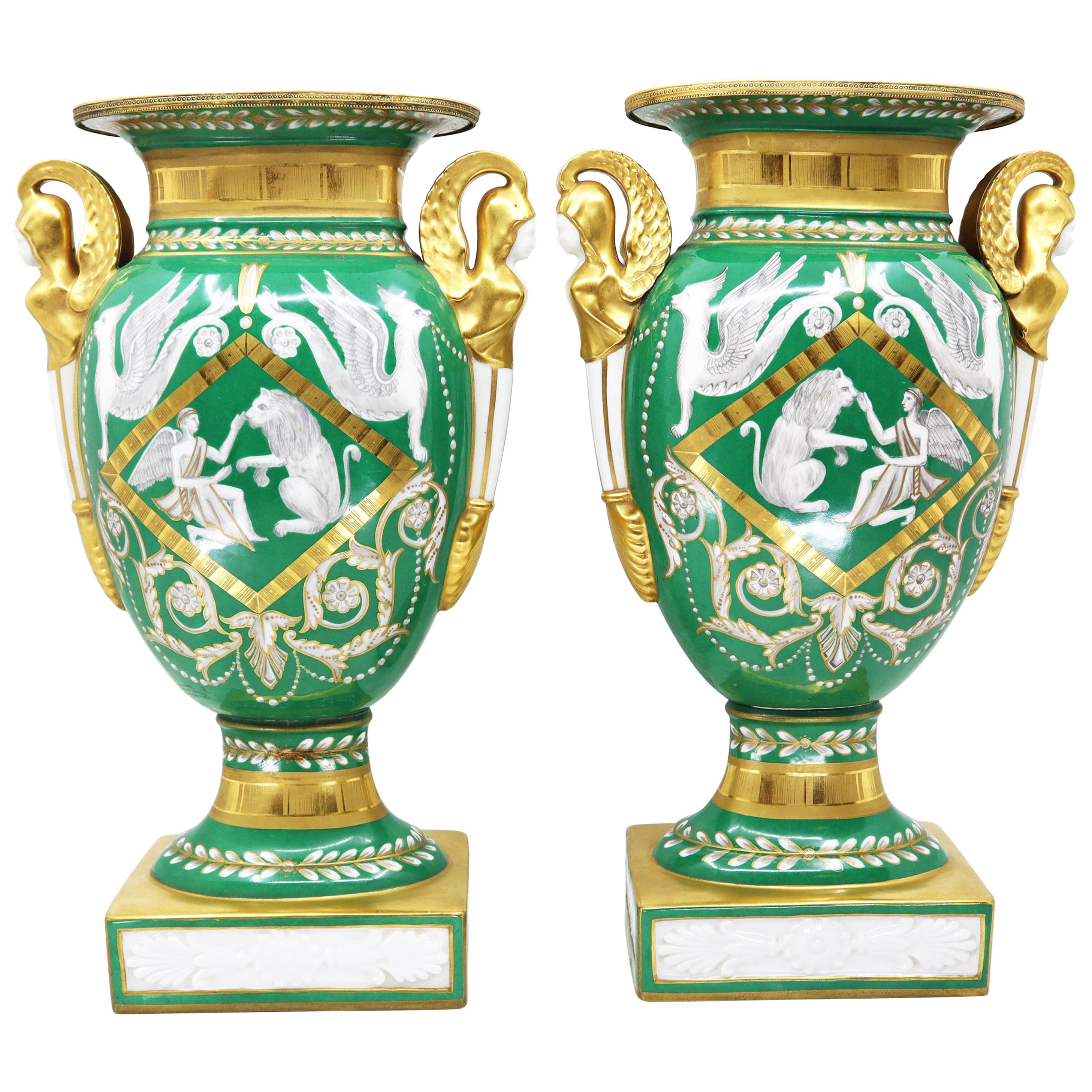 Pair of Vases, Empire Style, 19th Century, Paris