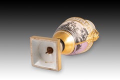 Pair of vases. Enameled and gilded porcelain. Paris, France, Period Directory