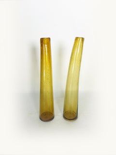 Paire de vases de la manufacture de Biot en verre d'art, France, 1980