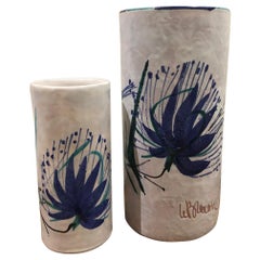 Pair of Vases from Vallauris Signed Le Brescon