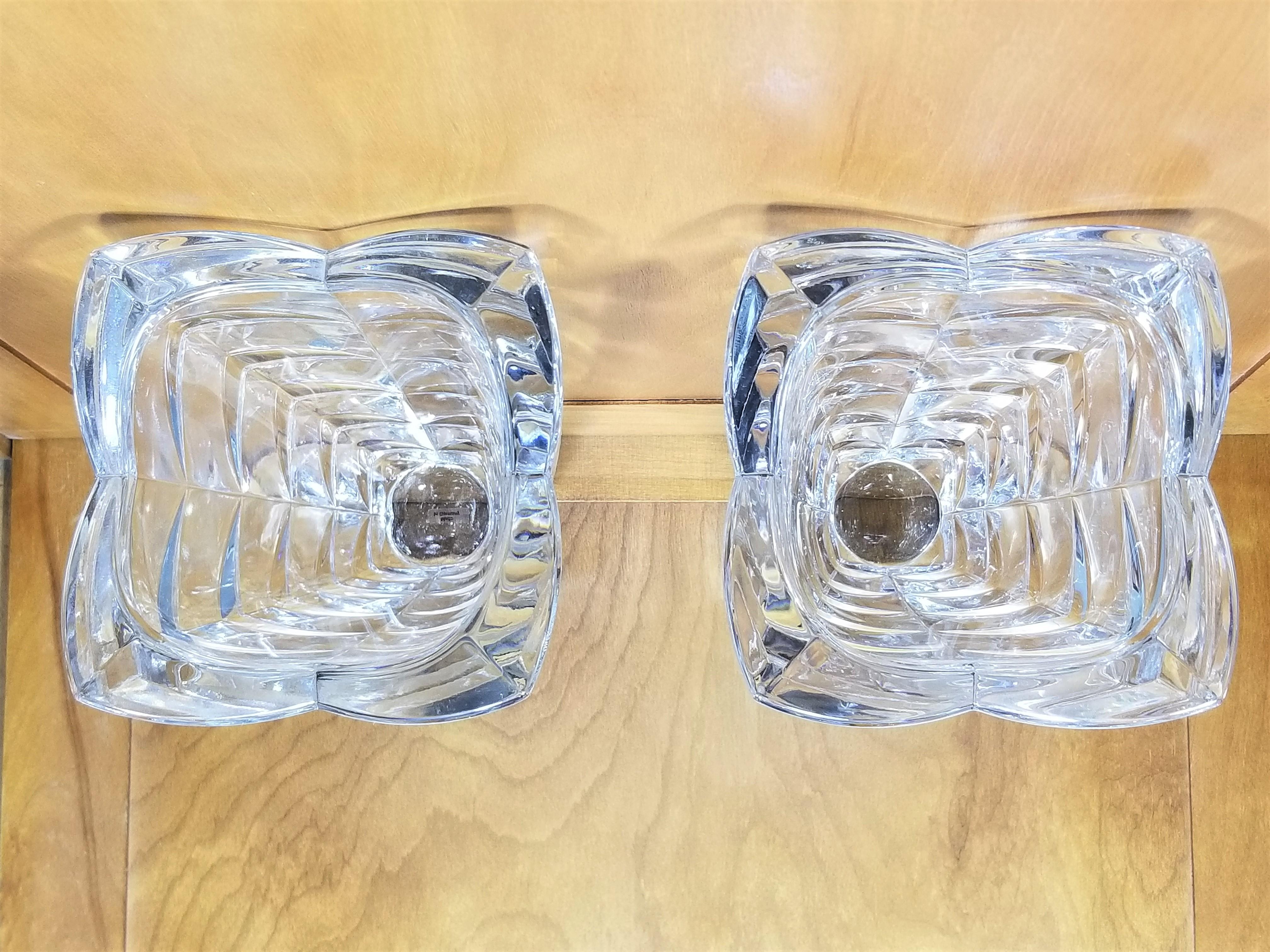 Pair of Vases Hand Cut Crystal  by Lenox Made in Germany For Sale 7