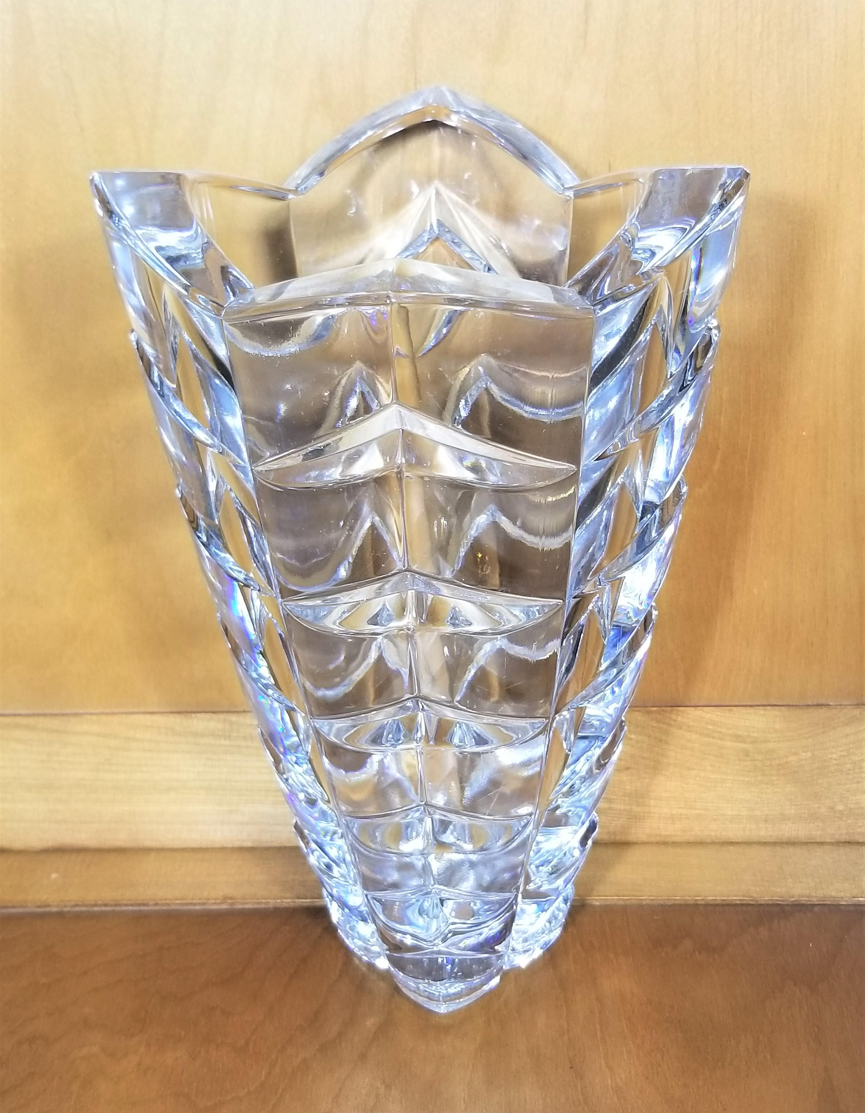 Pair of Vases Hand Cut Crystal  by Lenox Made in Germany For Sale 9