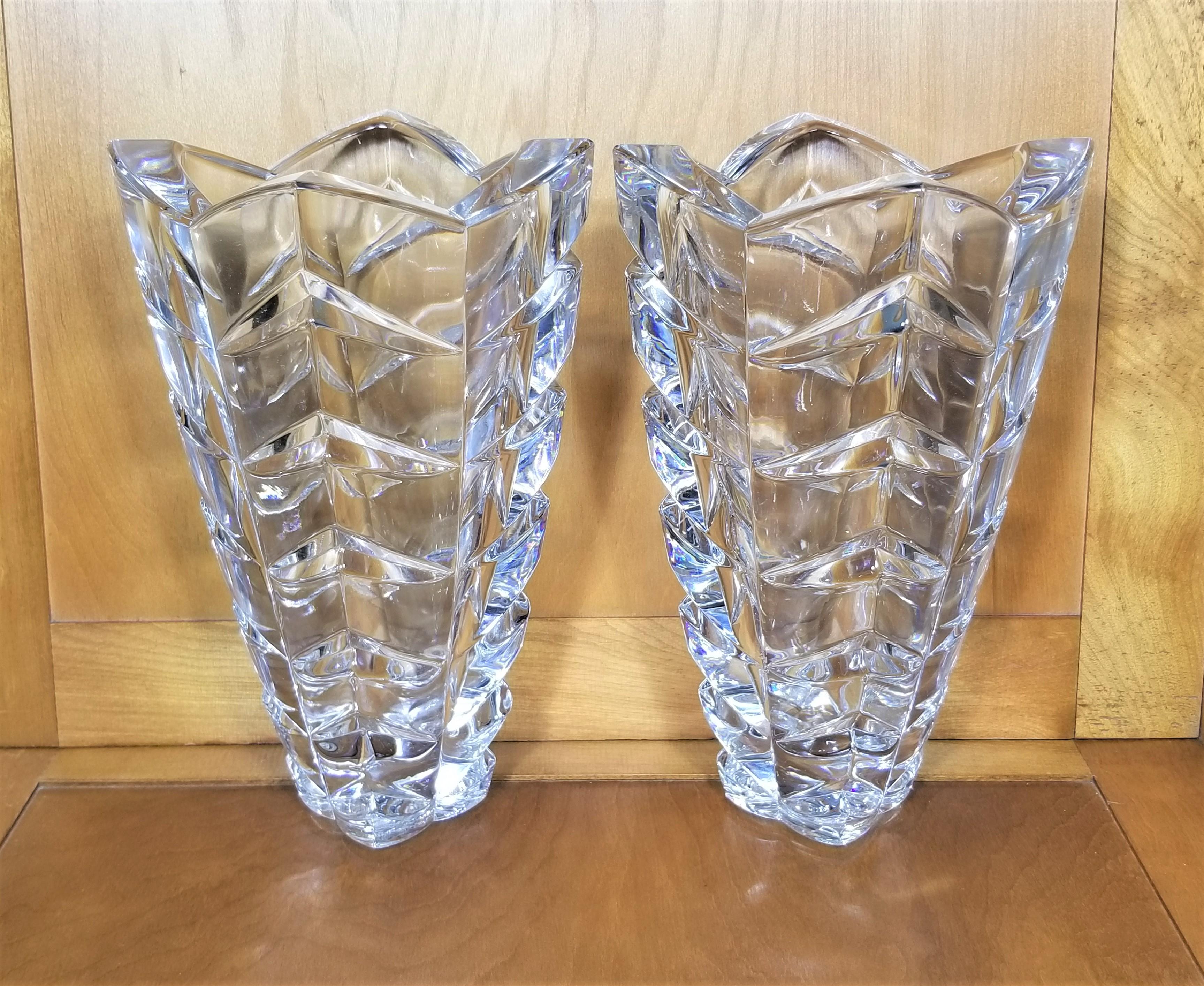 Pair of Vases Hand Cut Crystal  by Lenox Made in Germany For Sale 13