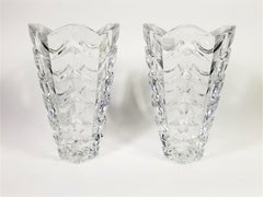 Pair of Vases Hand Cut Crystal  by Lenox Made in Germany