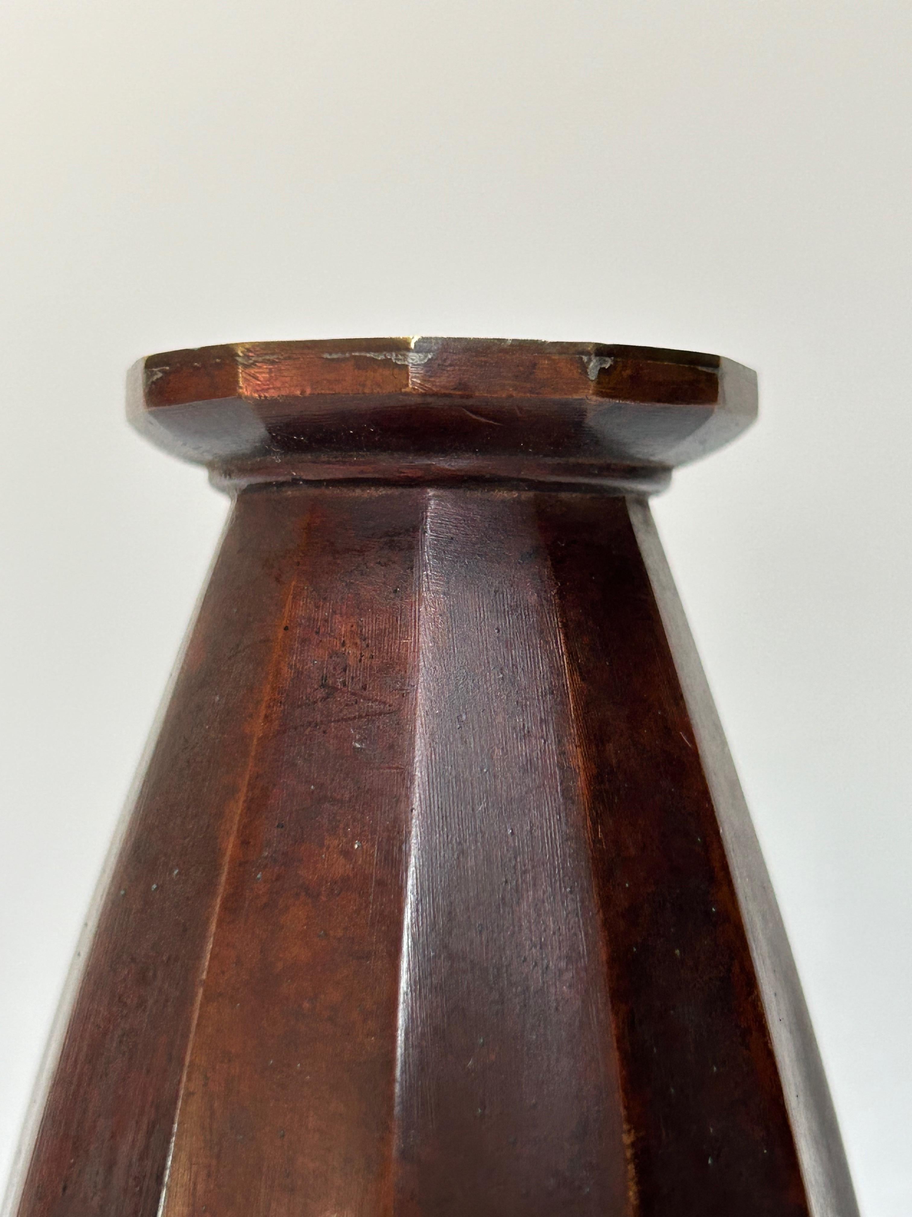 Bronze Pair Of Vases In Dinanderie De Christofle For Sale