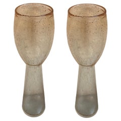 Retro Pair of Vases in Murano, 1950, Italian