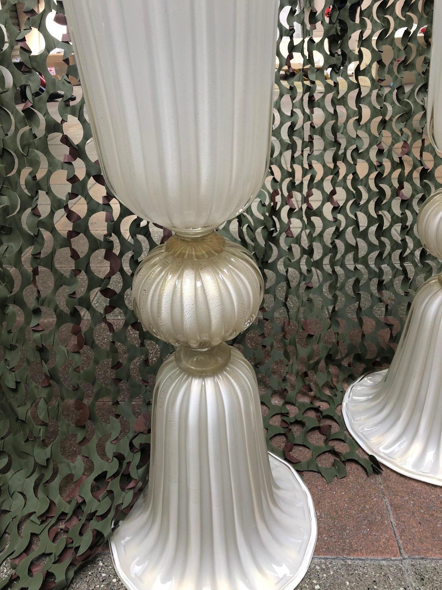 Pair of vases in Murano glass.