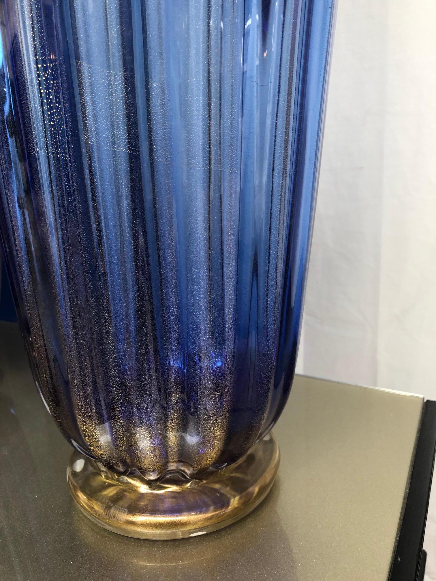 Pair of vases in Murano glass signed “A Dona”.