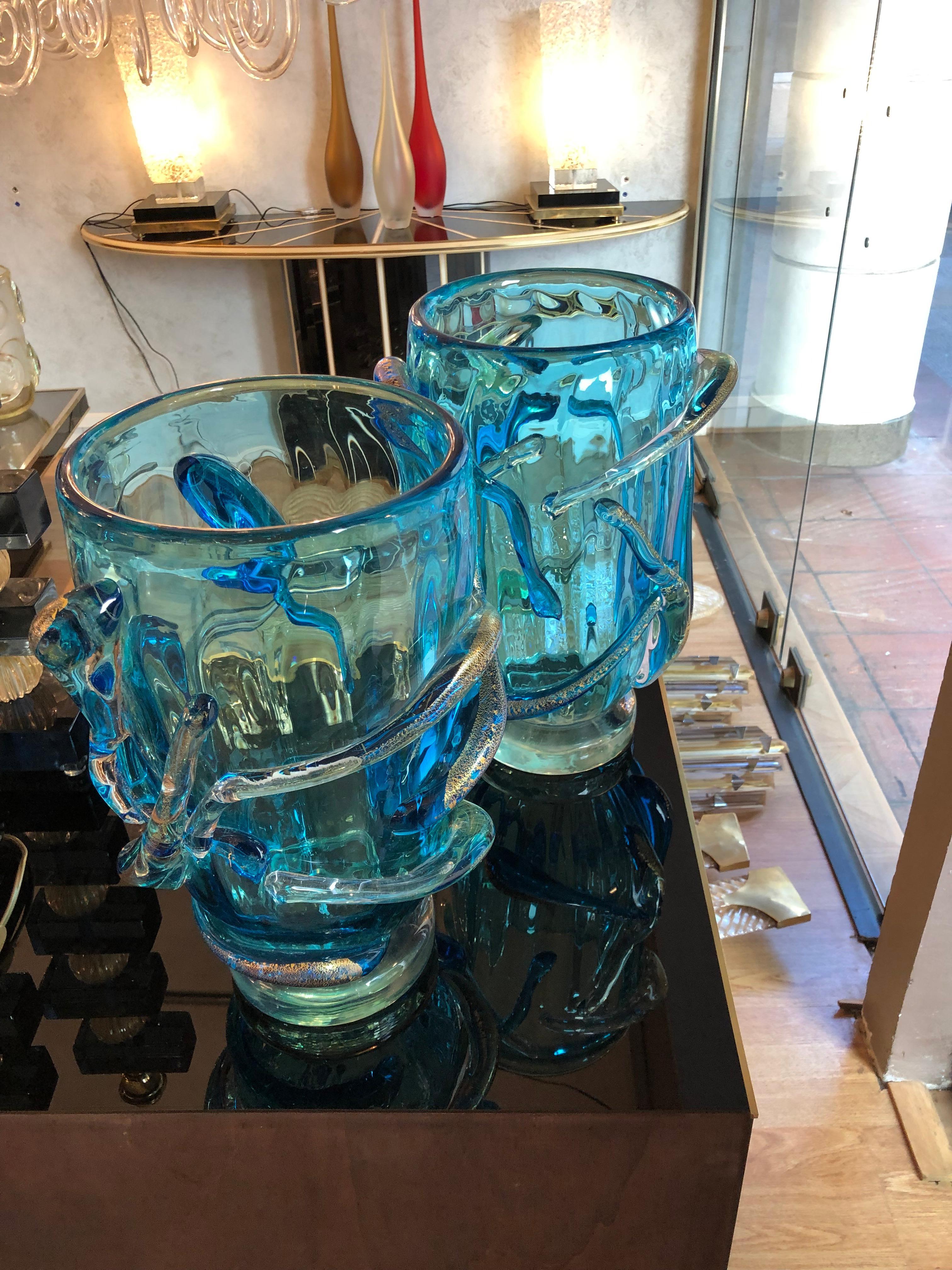 Pair of vases in Murano glass signed “Costantini Murano”.