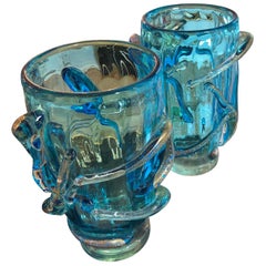 Pair of Vases in Murano Glass Signed “Costantini Murano”