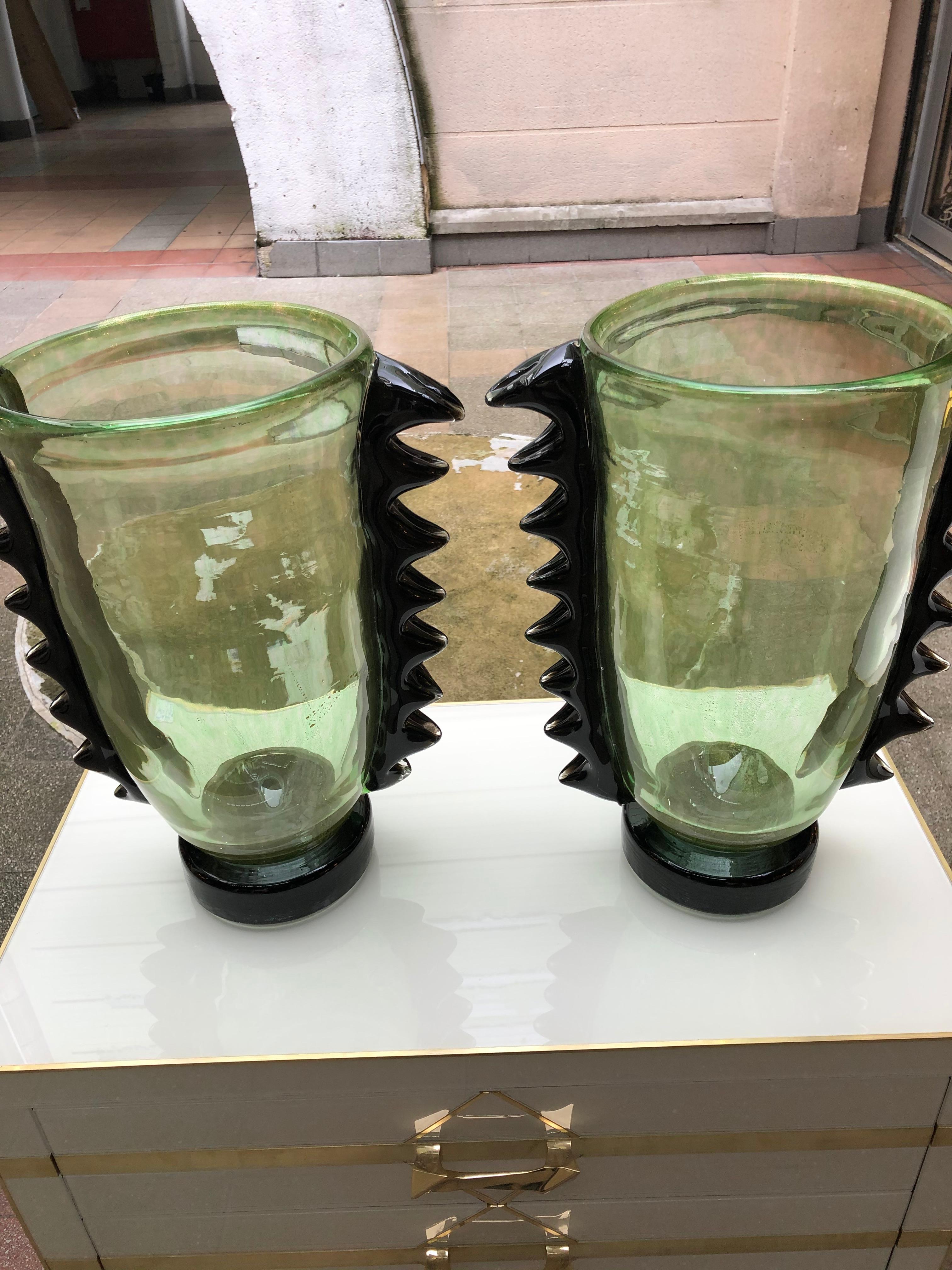 Pair of vases in Murano glass signed “Costantini Murano”.
 