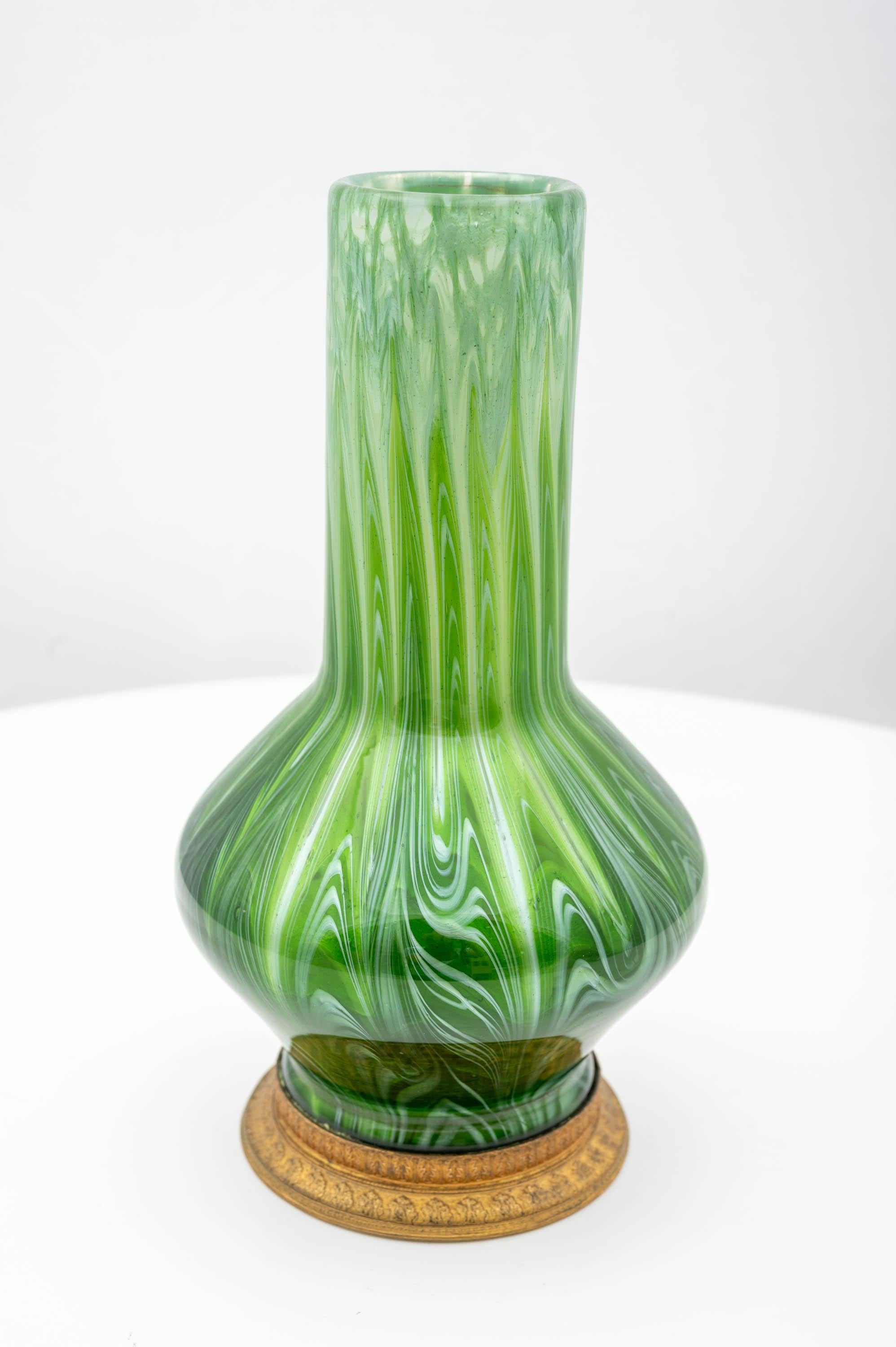 Pareja de jarrones Johann Loetz Witwe Decoración Titania ca. 1907 Jugendstil en venta
