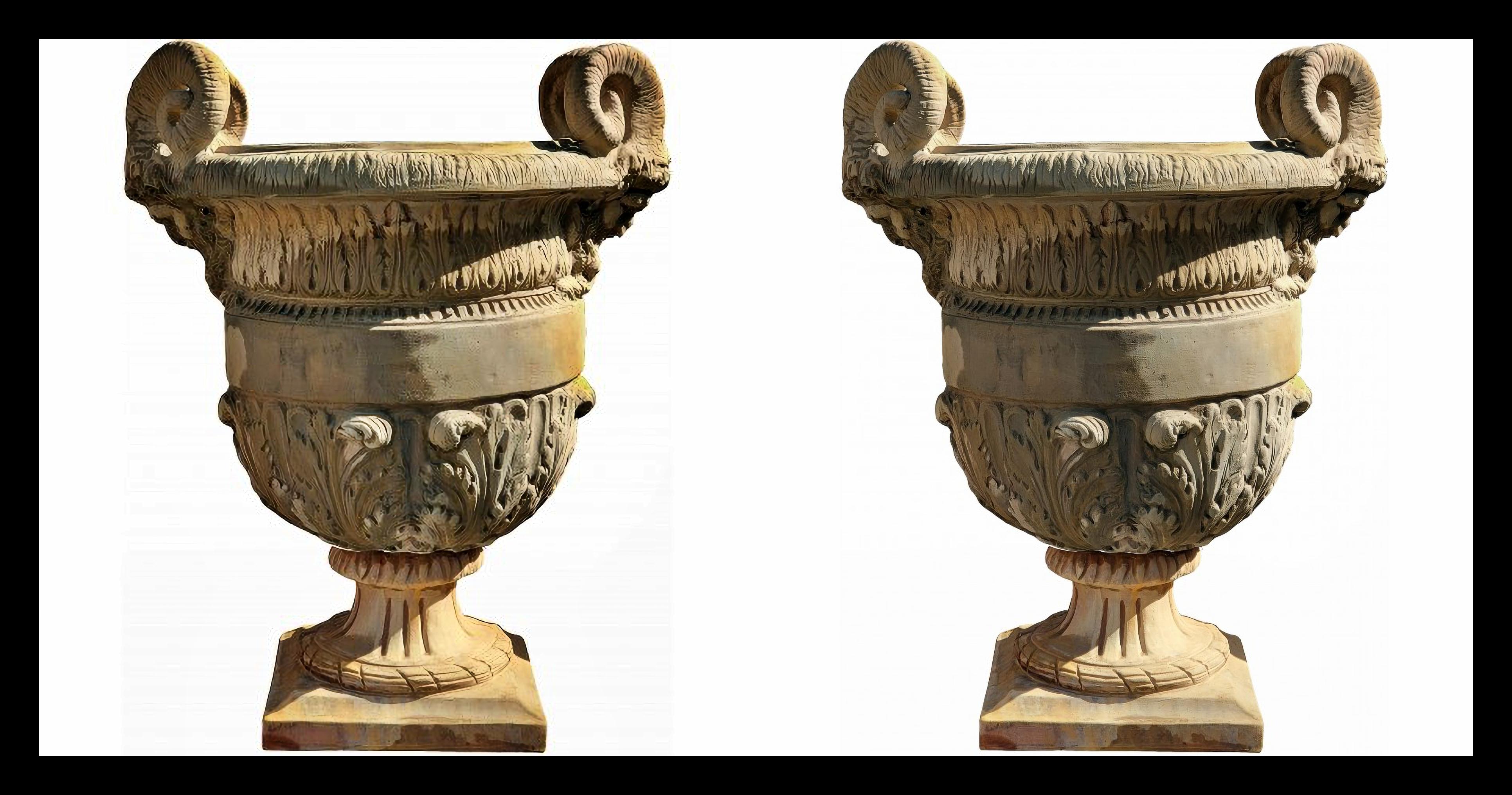 PAIR OF VASES MANUFACTURE OF SIGNA ANSE TERRACOTTA Tuscany - Italy 20th Century

Stunning pair of vases from the Signa factory
Original vase from the early 1900s.
HEIGHT 71 cm
DIAMETER 60 cm
WEIGHT 20 Kg
MANIFATTURA Antica / Ancient Manifattura di