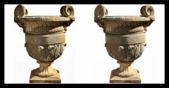 COPPIA DI VASI FABBRICA DI SIGNA ANSE TERRACOTTA Toscana - Italia XX secolo