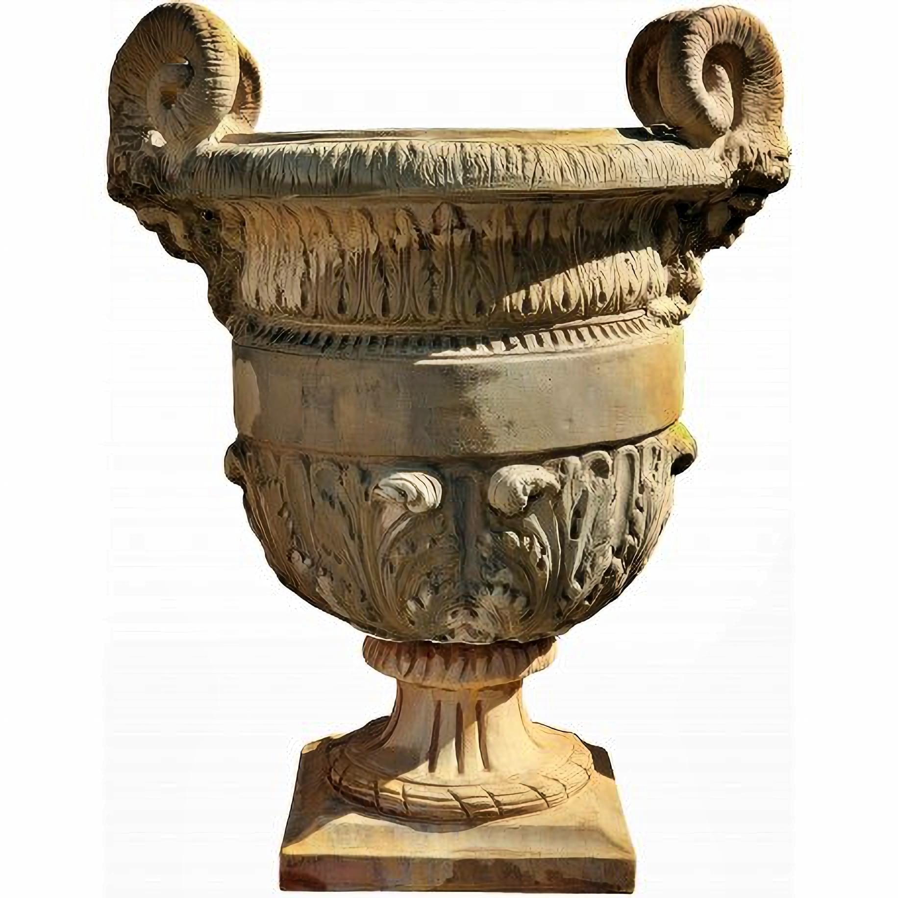 Italian PAIR OF VASES MANUFACTURE OF SIGNA ANSE TERRACOTTA Tuscany - Italy 20th Century