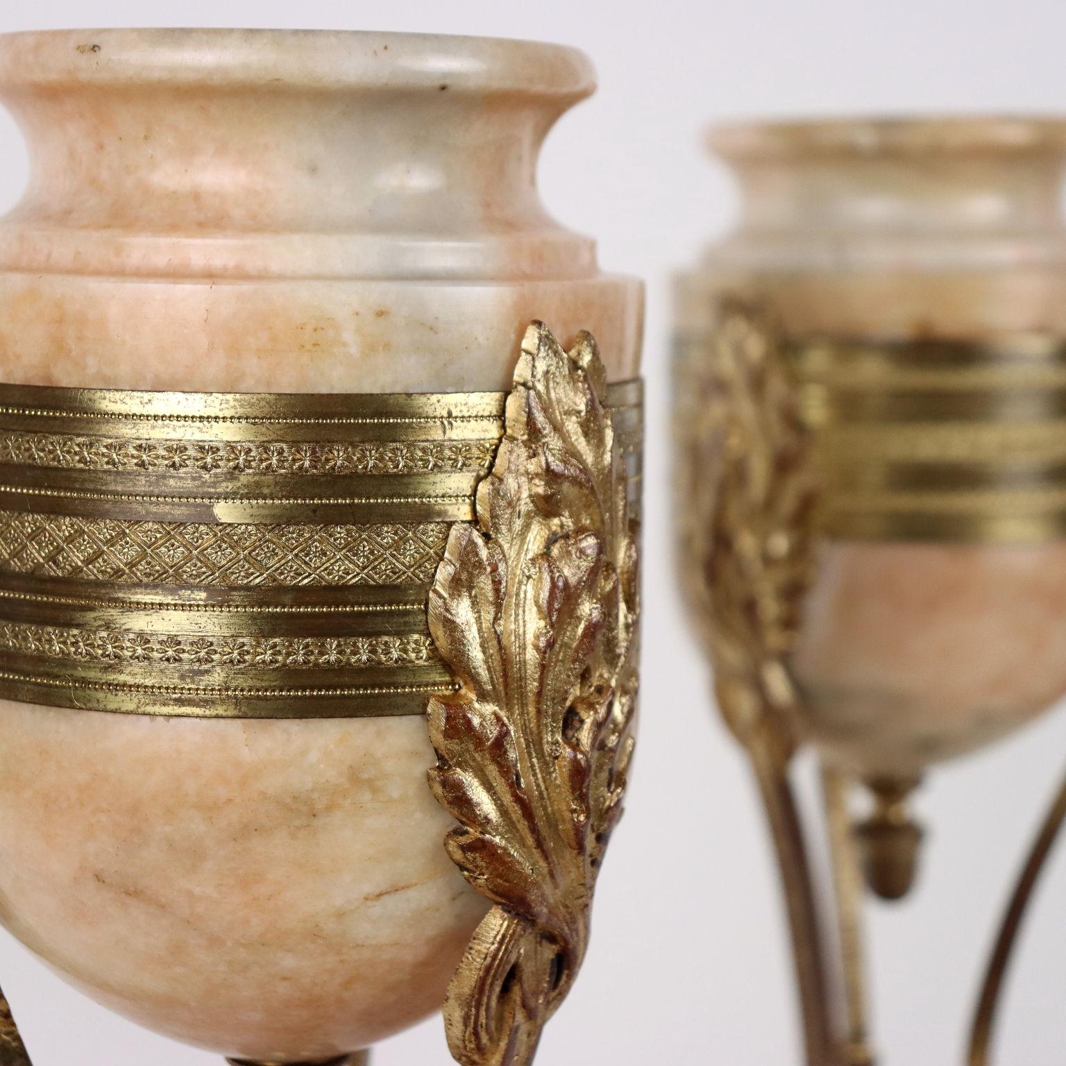 Italian Pair of Vases Marble Italy XIX-XX Century