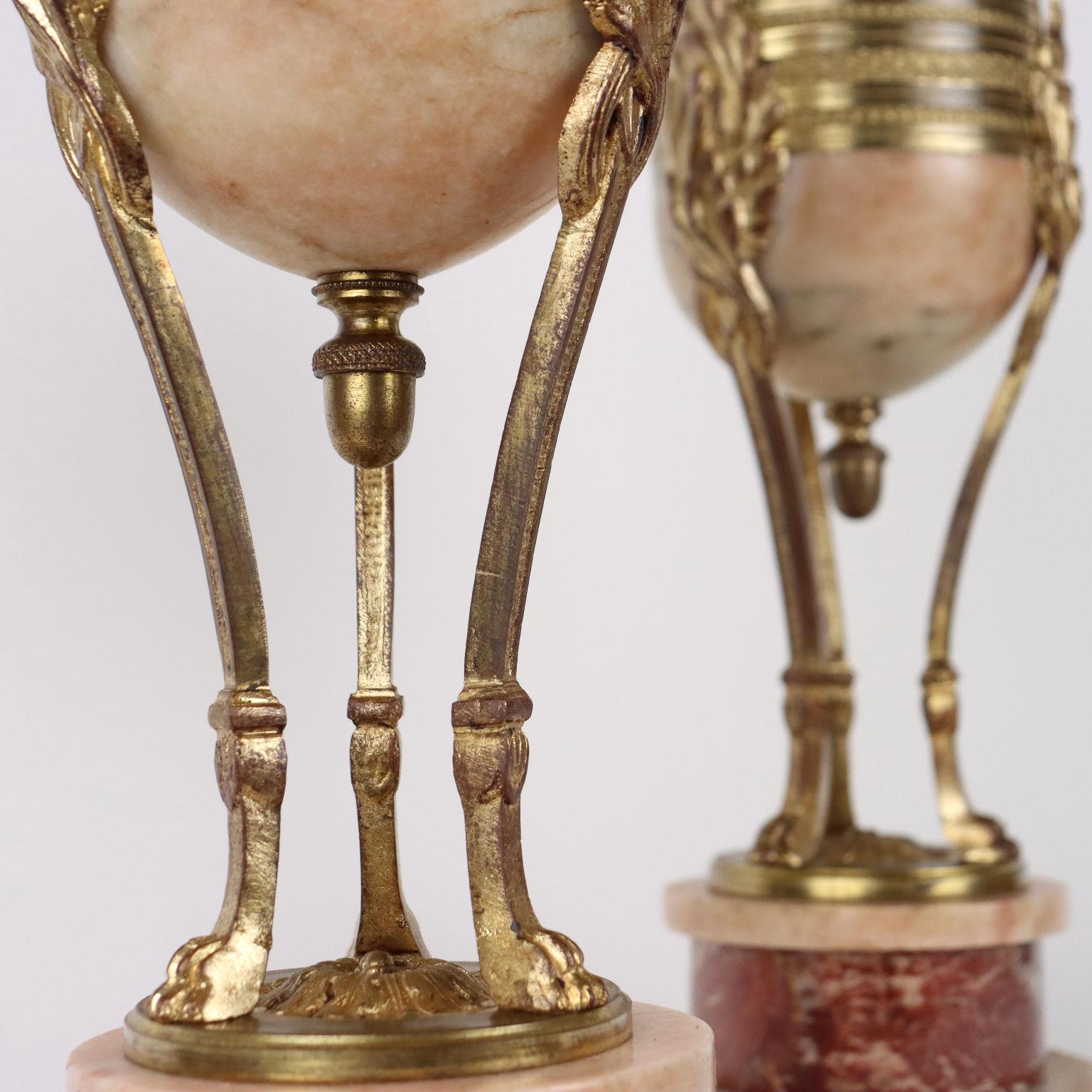 Pair of Vases Marble Italy XIX-XX Century In Good Condition In Milano, IT