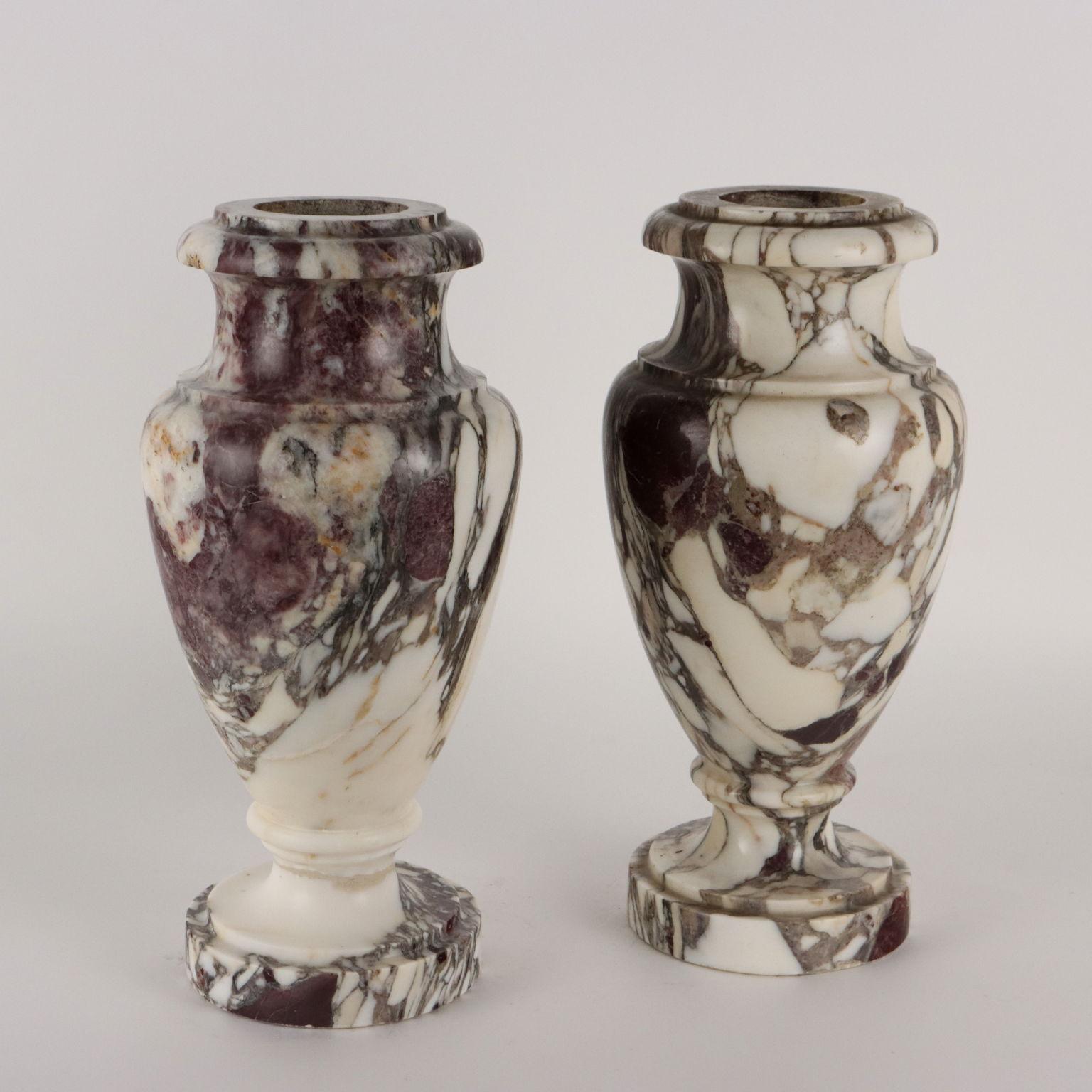 Breccia Marble Pair of Vases Marble Italy XIX-XX Century, Italy, Late '800s - Early '900s