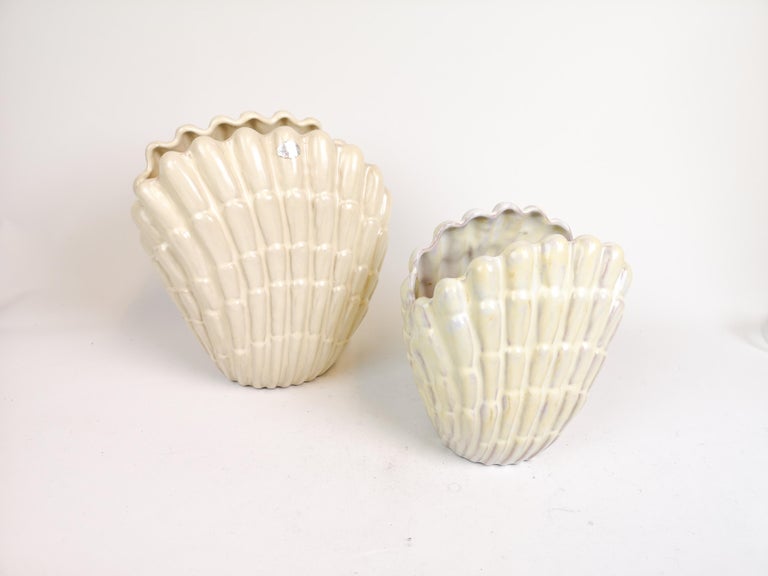 Pair Of Vases Seashell By Vicke Lindstrand For Upsala Ekeby