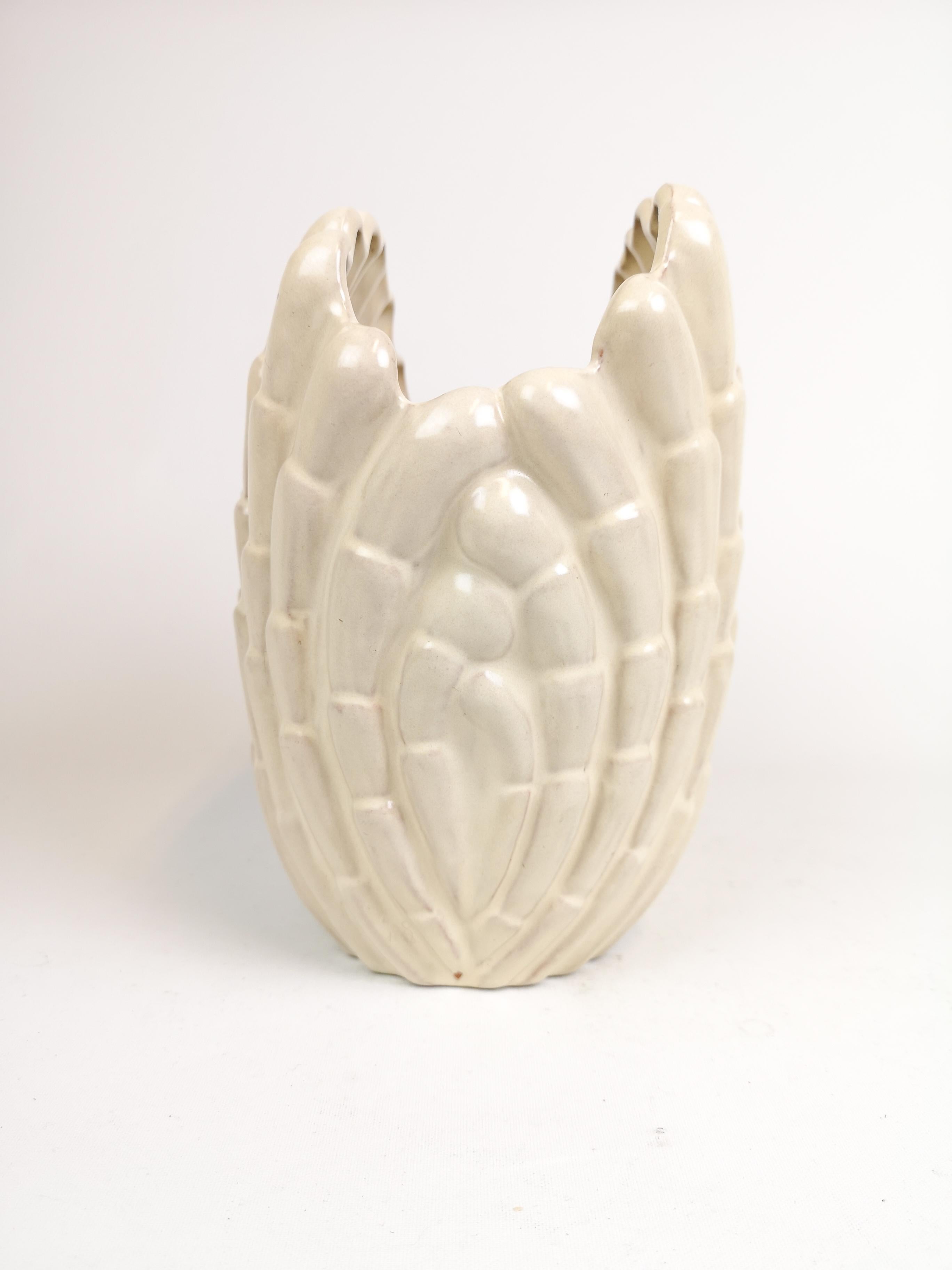 Swedish Pair of Vases Seashell by Vicke Lindstrand for Upsala Ekeby, Sweden
