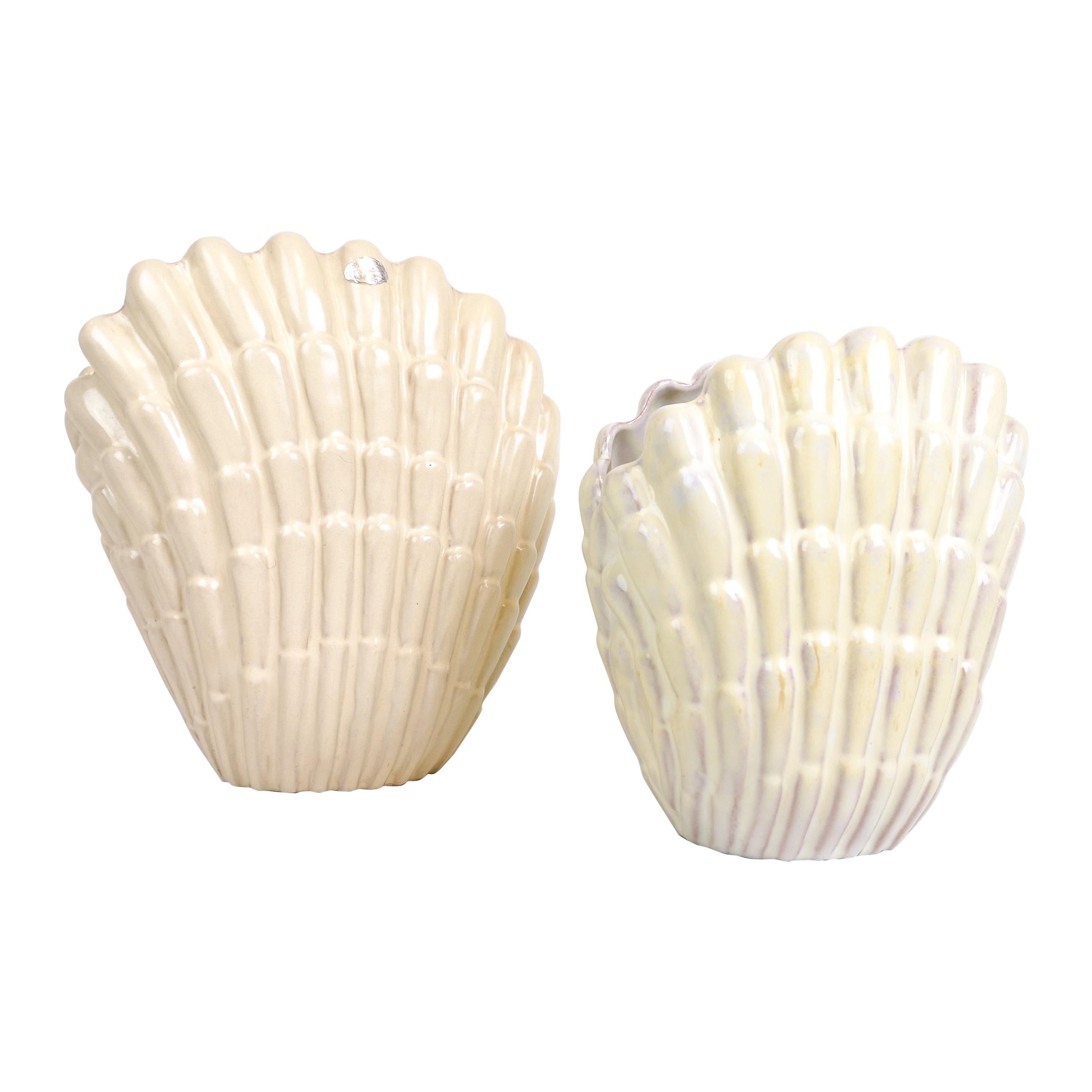 Pair of Vases Seashell by Vicke Lindstrand for Upsala Ekeby, Sweden