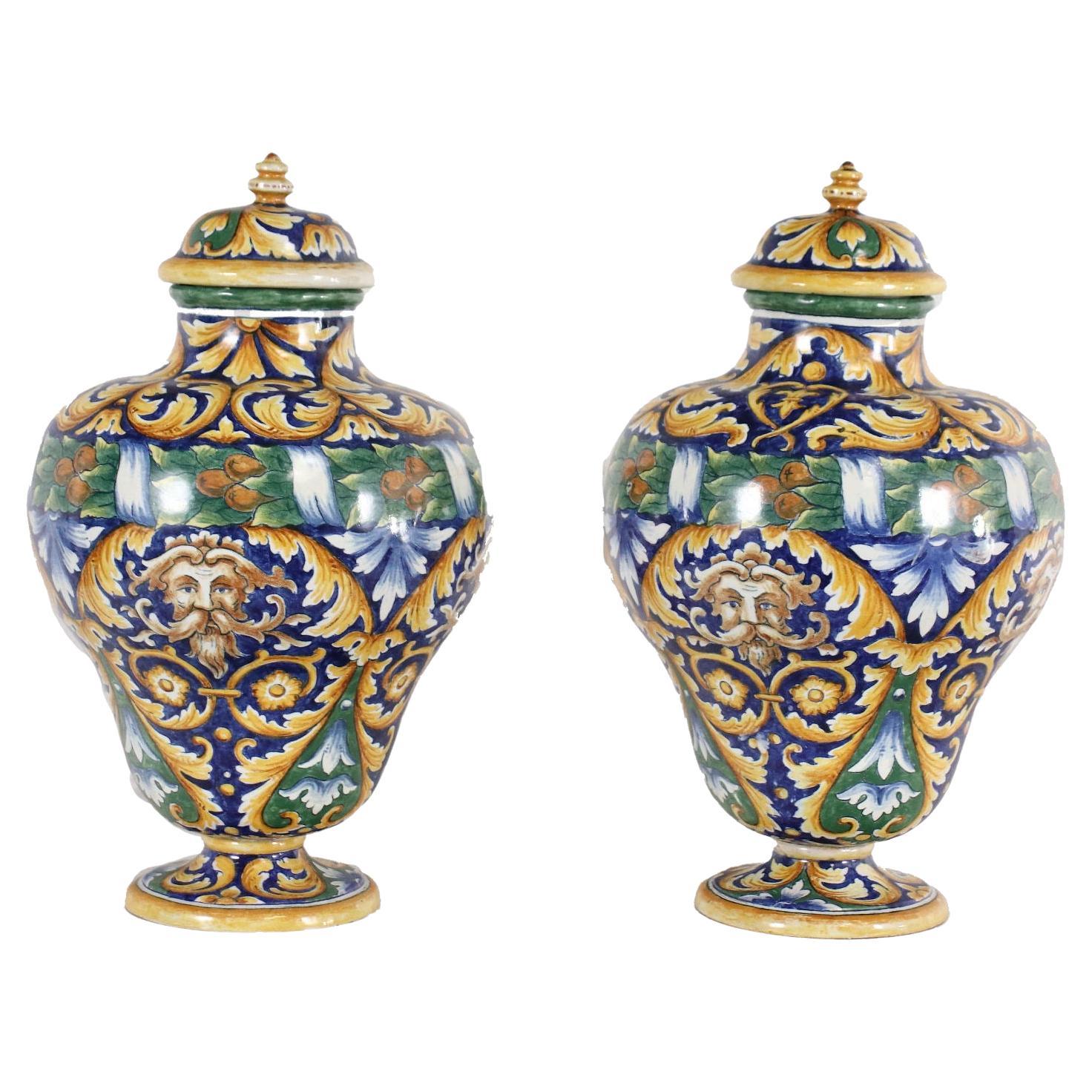 Pair of Vases with Lids