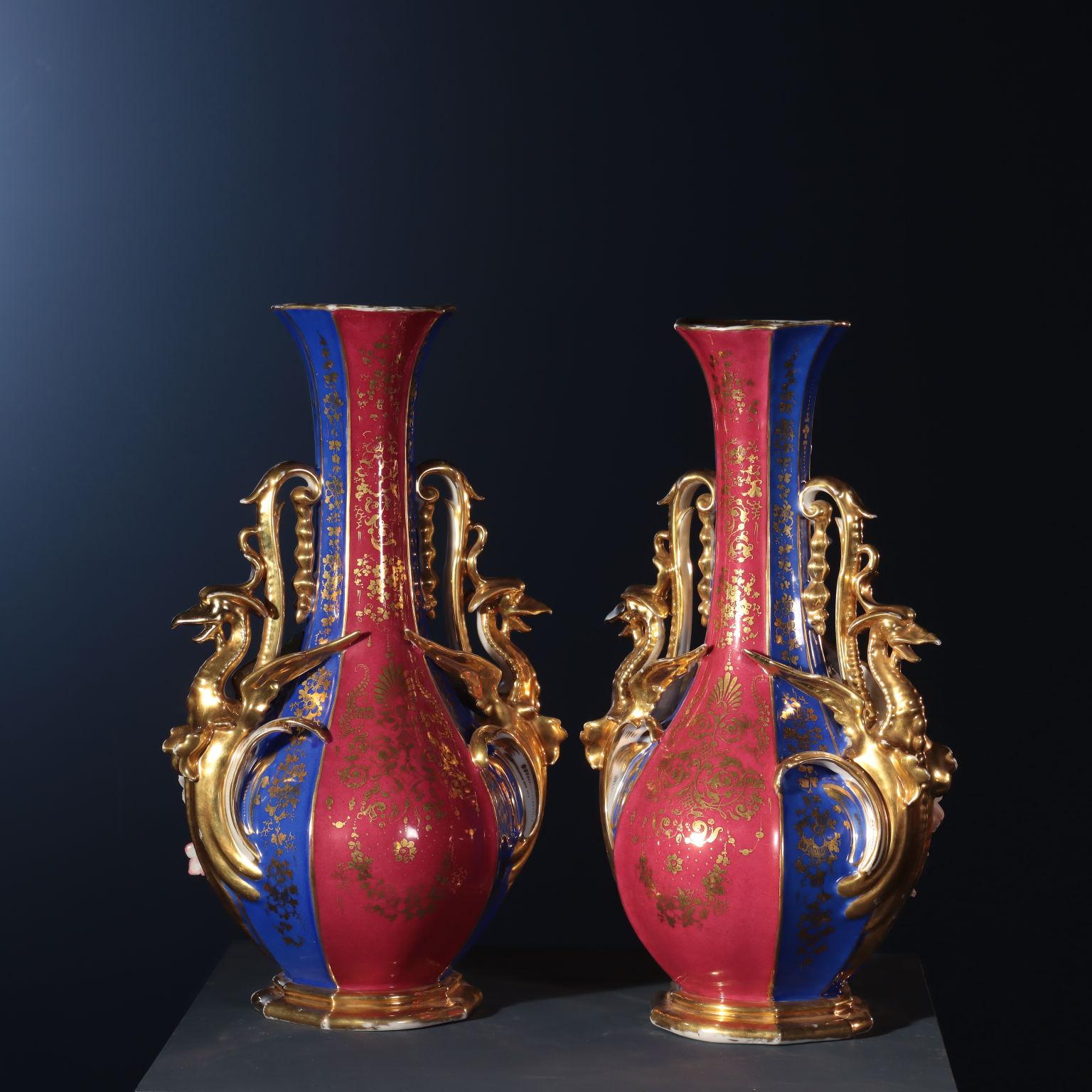 Pair of Vases with Oriental Figures, Attributed to Jacob Petit 2