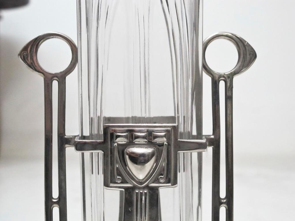 Metal Pair of vases WMF, German, Style: Jugendstil, Art Nouveau, Liberty, 1900 For Sale