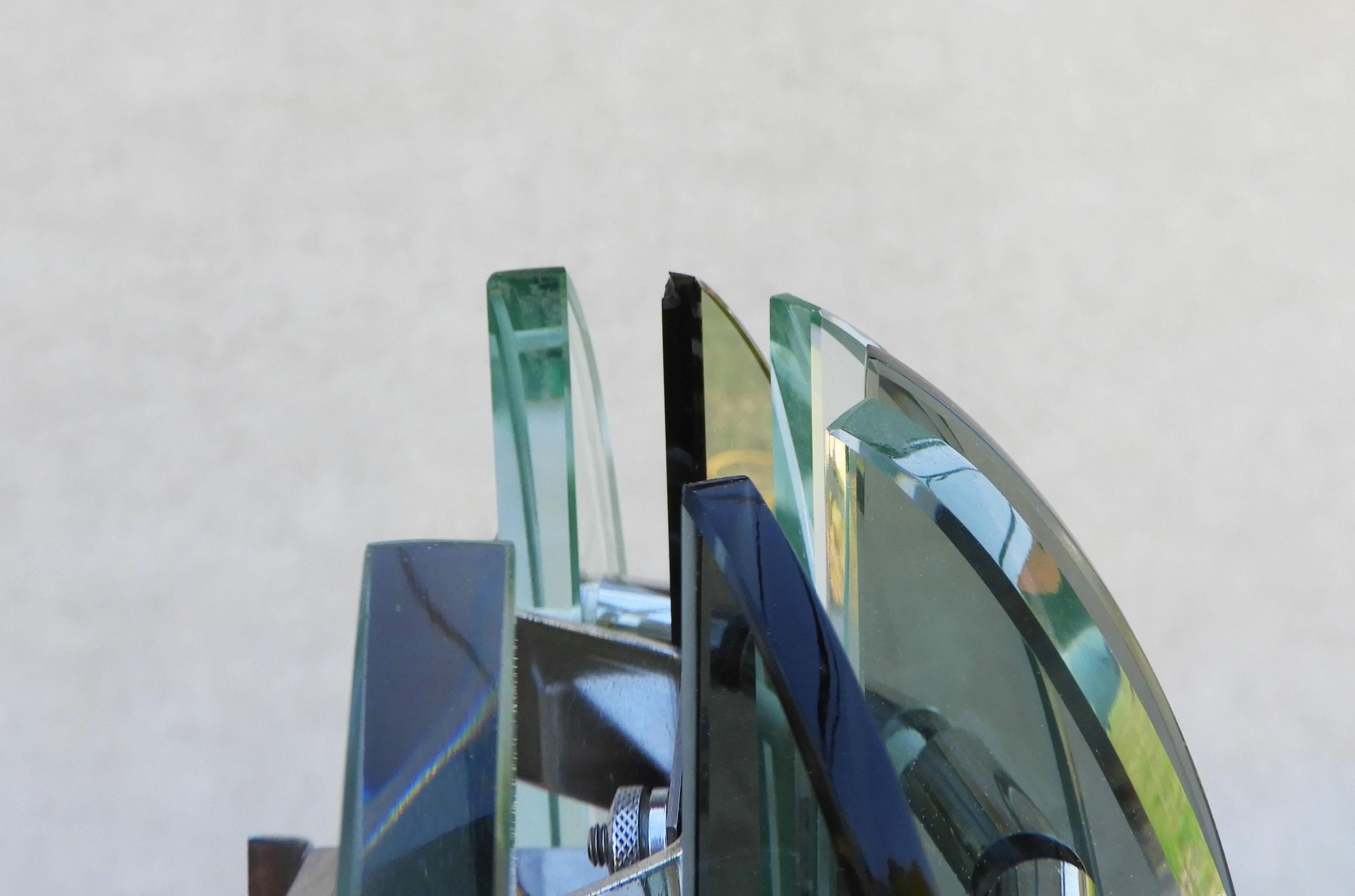 Pair of Veca Glass Wall Light Sconces Mid Century, Italy, C1970 3